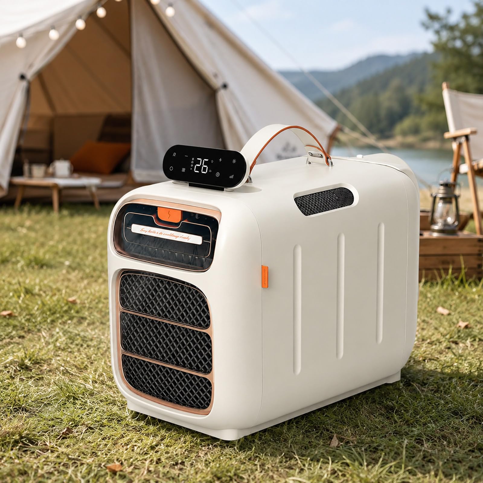 JIYINGHUI Compact Camping Air Conditioner, 4800 BTU Real Cooling, 1–12H Timer, 16–32°C Temperature Control for RV, Van and Bedroom