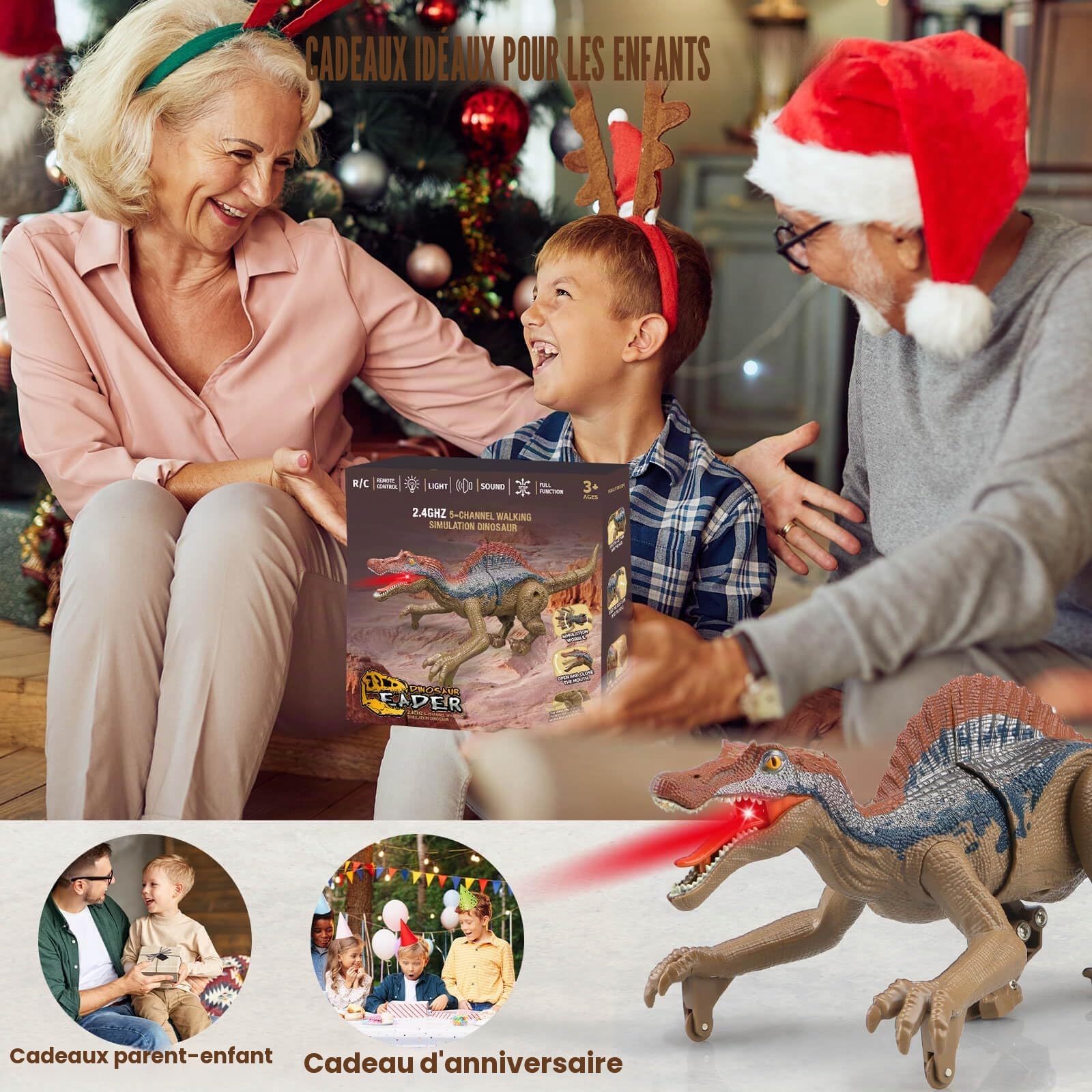 Aooess Jouets pour enfants de 3 à 8 ans: jouets de dinosaures télécommandés pour les âges 3 4 5 6 7 8 ans cadeaux pour enfants jouets pour enfants de 3 à 8 ans jouet robot dinosaure RC