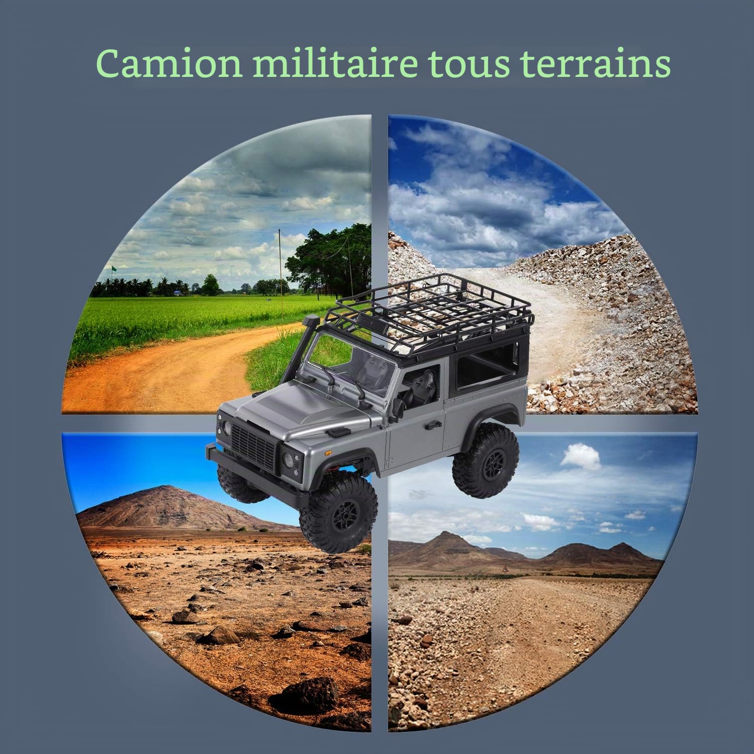 Goolsky Voiture Tout-Terrain 2.4G 1/12 4WD RTR Crawler pour modèles MN 99s