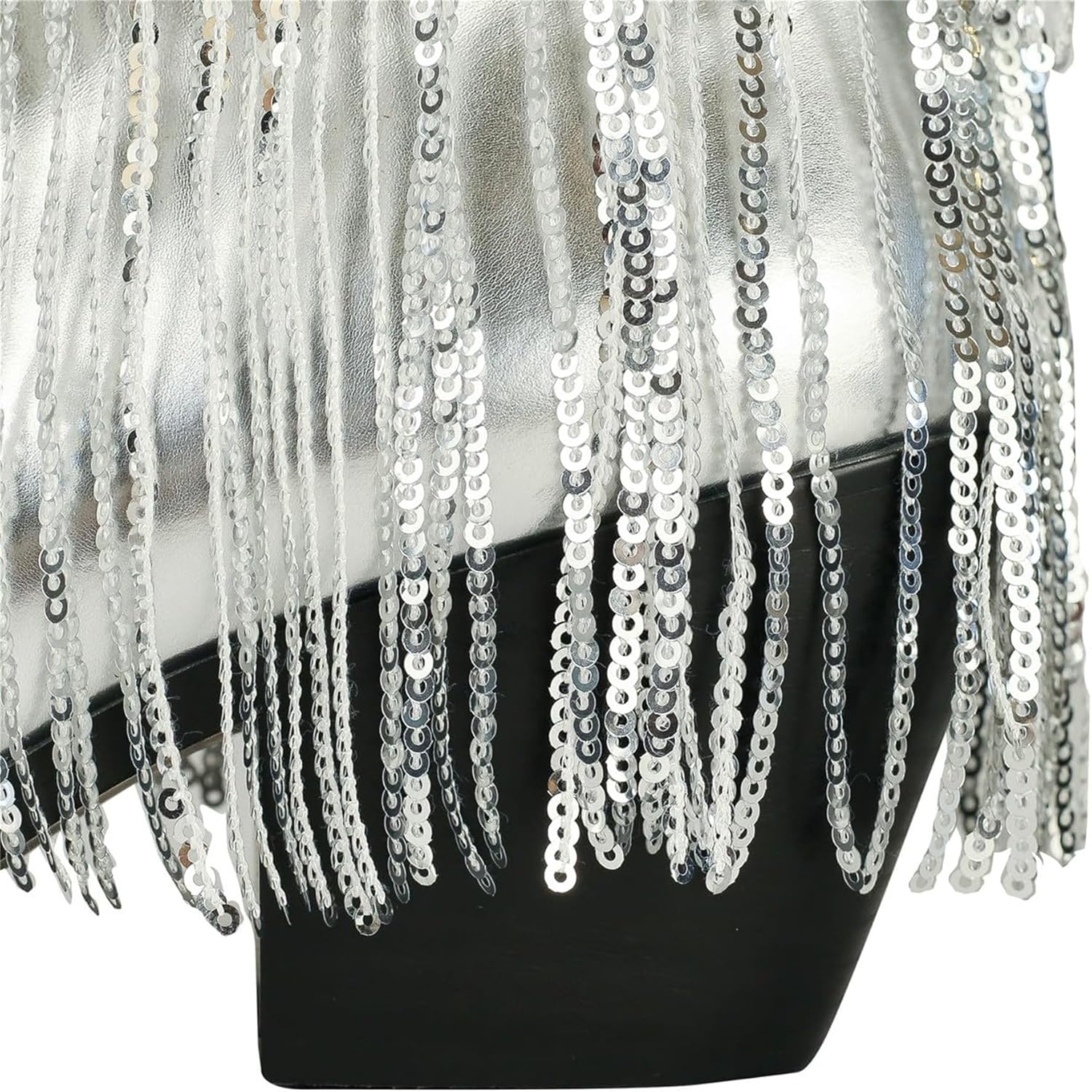 women's thick-heeled pointed toe western booties Ladies tassels fashionable boots - Image 8