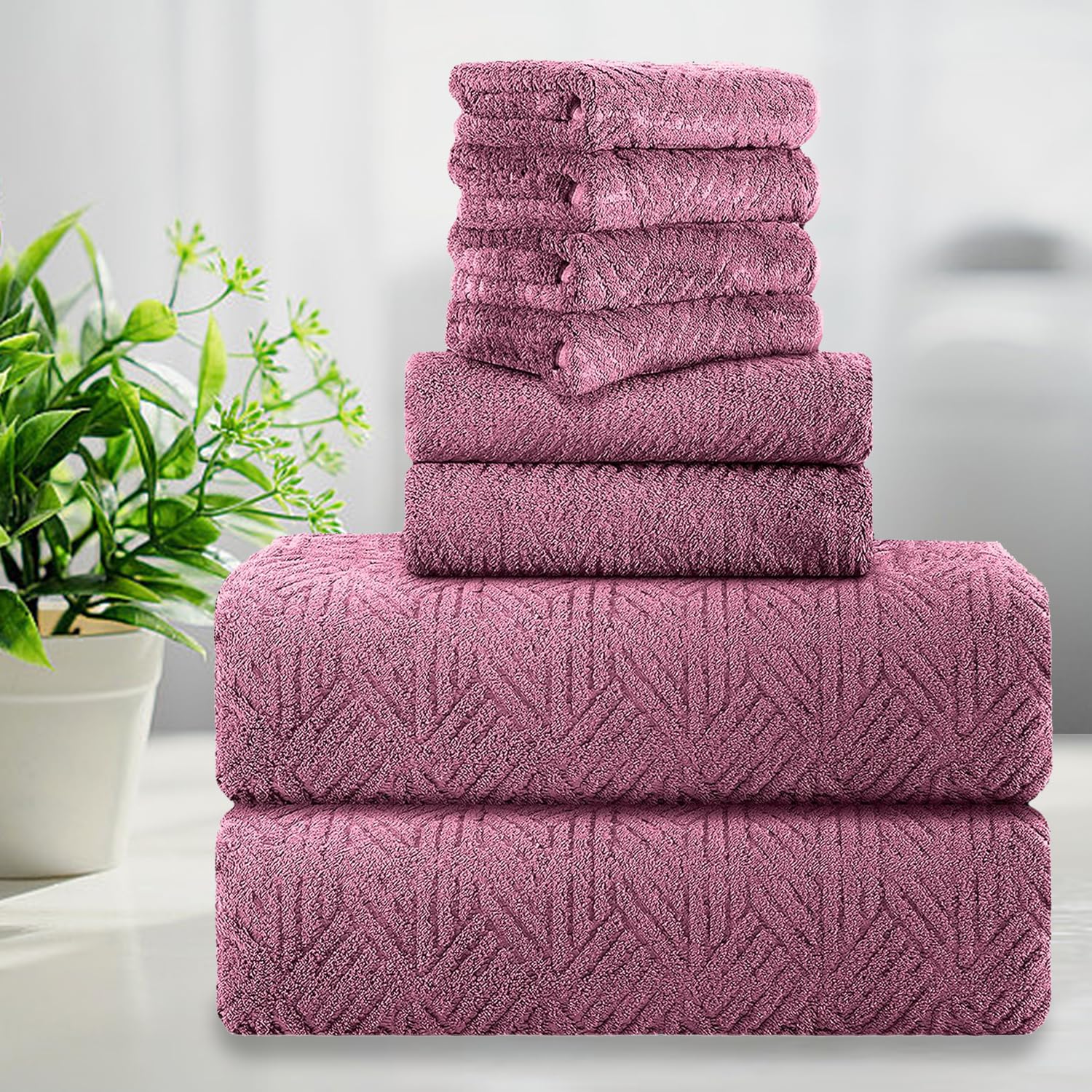 Amazon.com: Extra Large Bath Towel Sets of 8, 2 Large Bath Towels ...