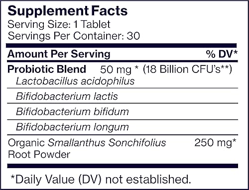 Miniatura 3 de Sunbiotics Tummy Tabs - Probiótico de vainilla con prebióticos 18 mil millones de UFC, 4 cepas probióticas, suplemento probiótico diario, sin OMG,