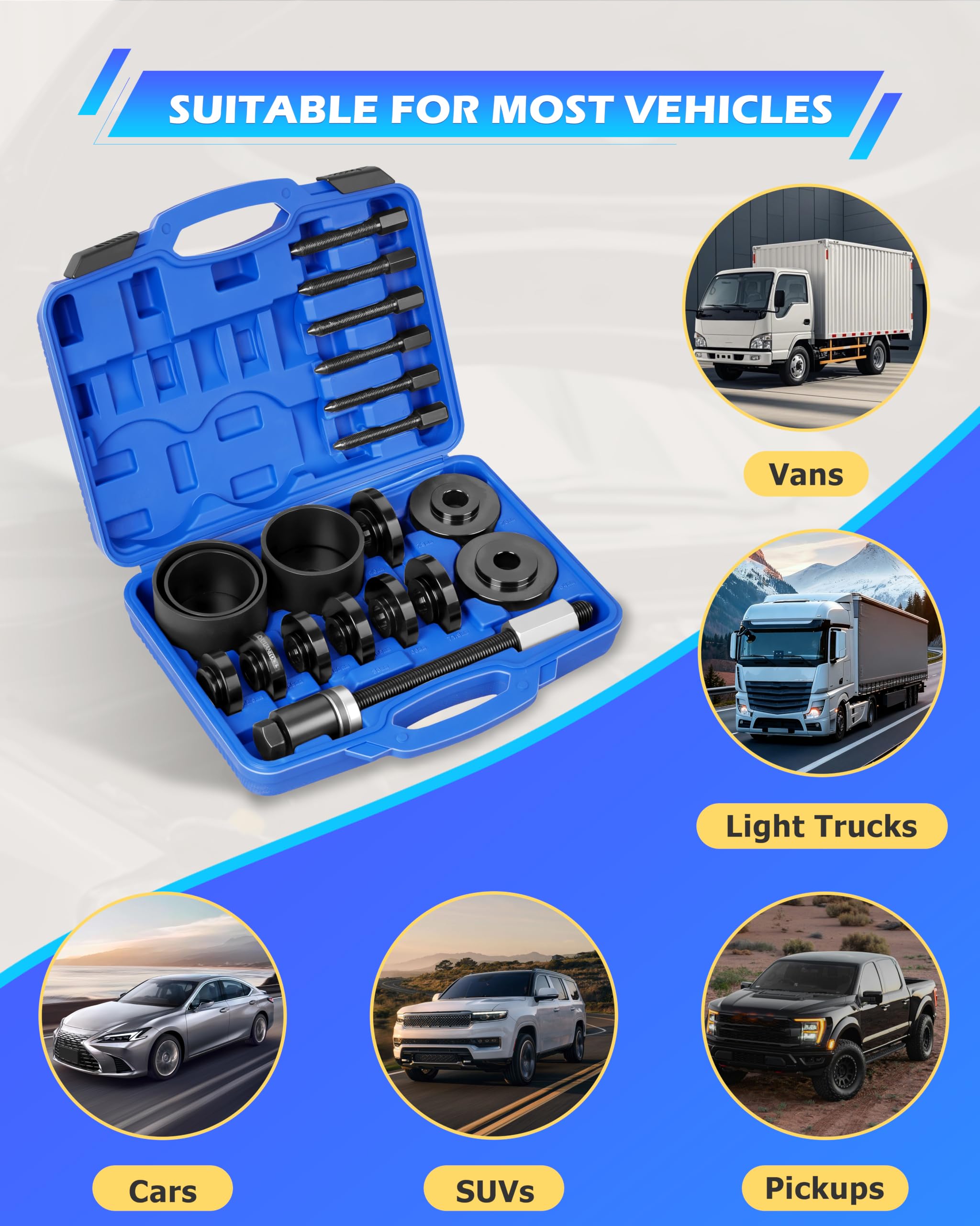 DAYUAN Coffret Extraction Roulement de Roue 20 pcs Outils Voitures Garage