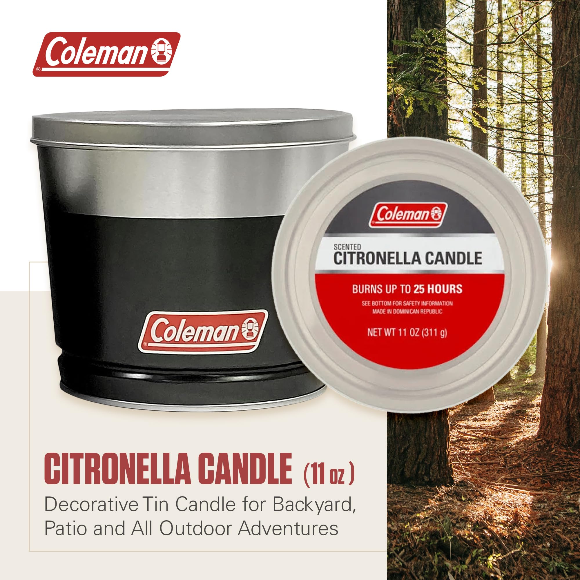Amazon.com: Coleman Outdoor Citronella Candle, Decorative Tin
