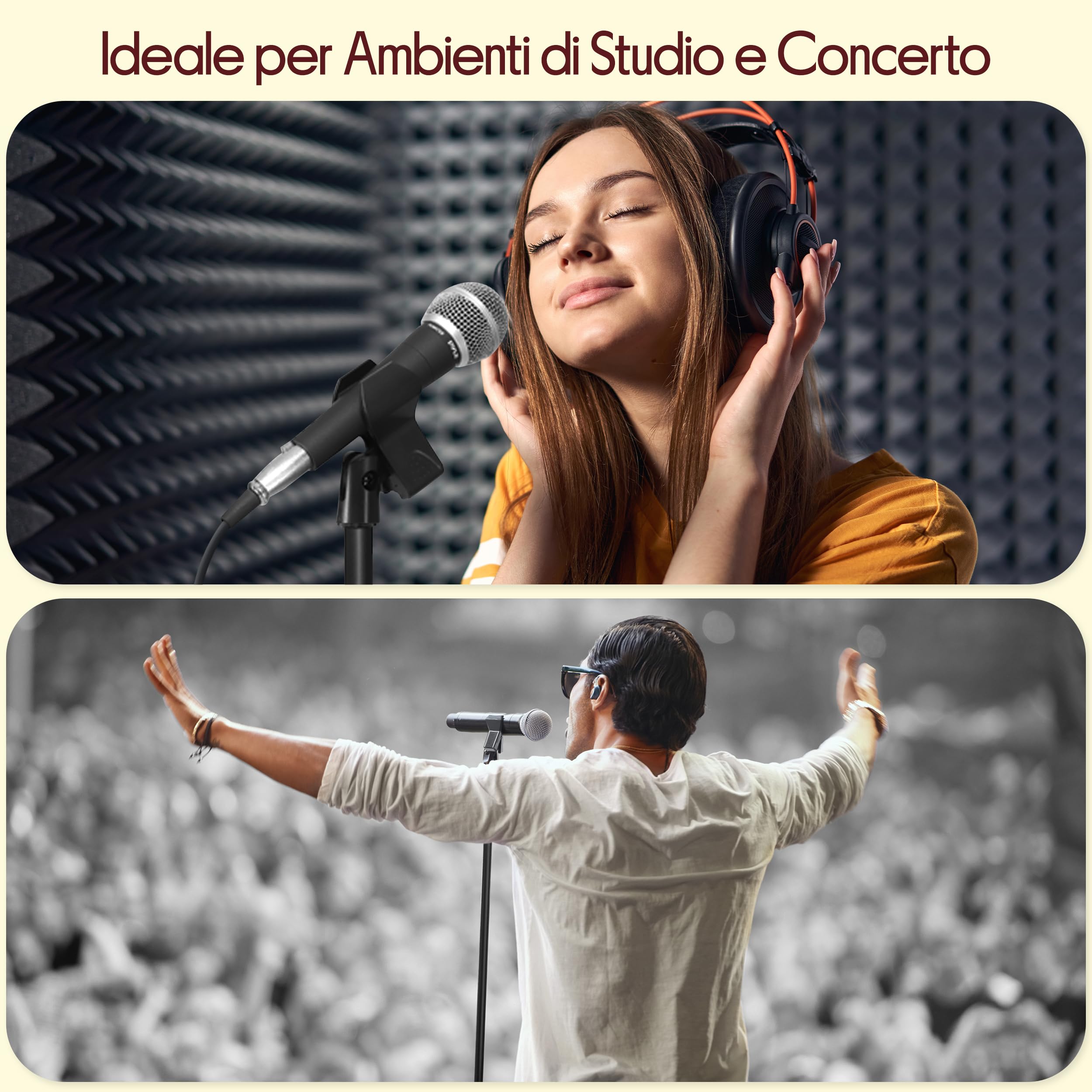 Pyle Asta Microfono, Supporto Microfono Treppiede Regolabile 133–201 cm, Base Antiscivolo, Clip Microfono e Adattatore 15,88 mm Inclusi