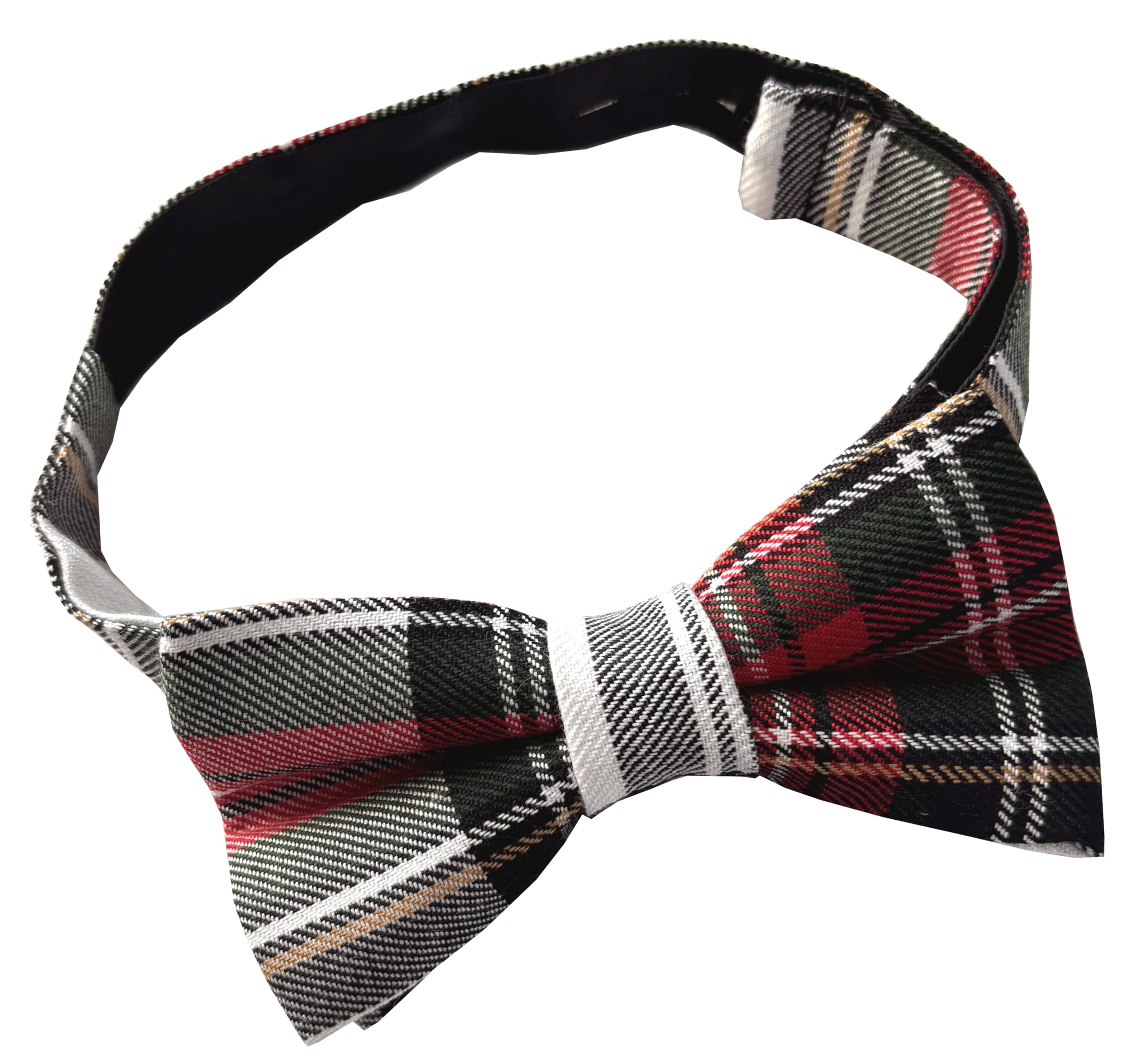 Great British Tie Club Men's Red, White, Green, Yellow Dress Stewart Tartan Ready Tied Bow Tie