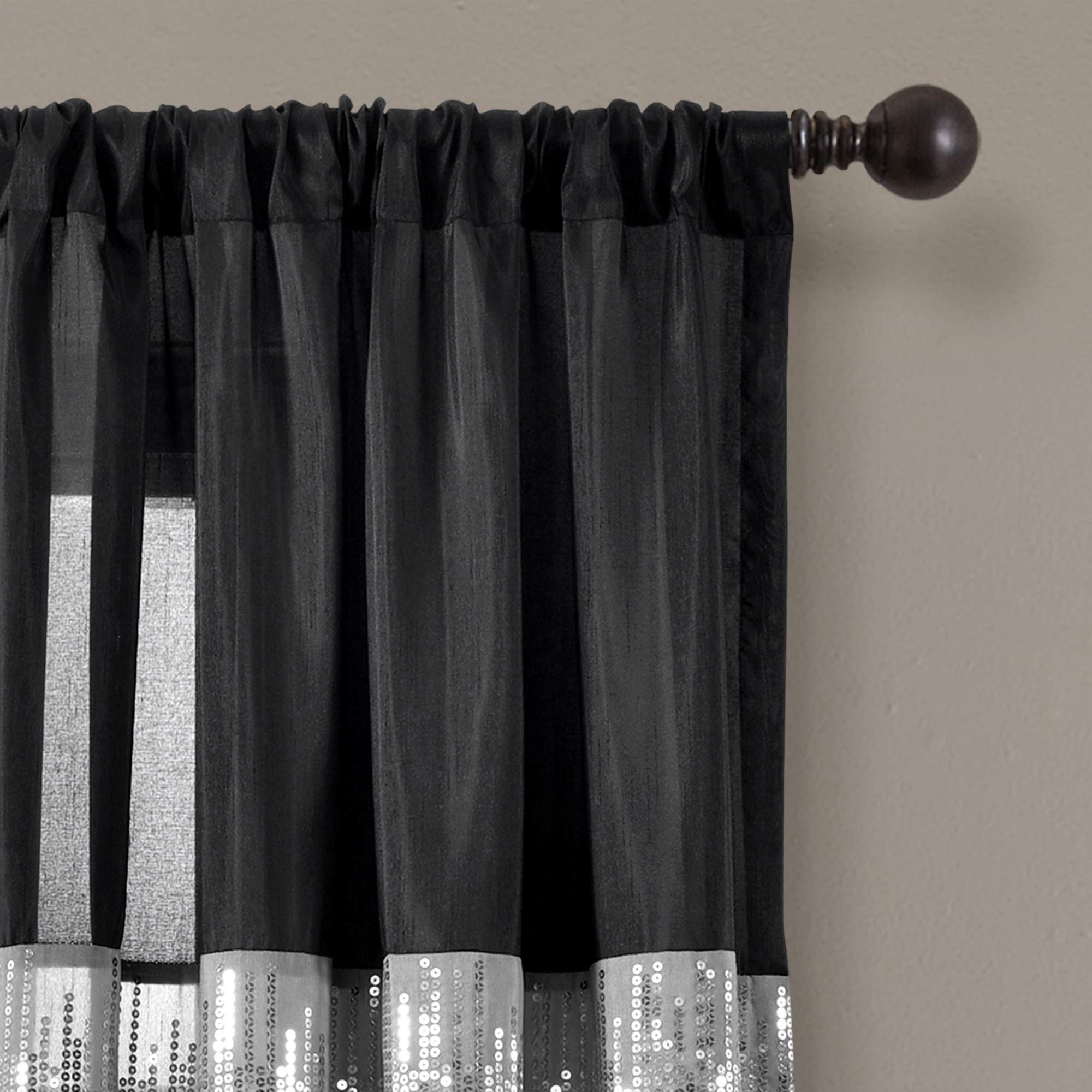 Lush Decor Night Sky Rideau de fenêtre Simple Noir/doré 106 x 274 cm