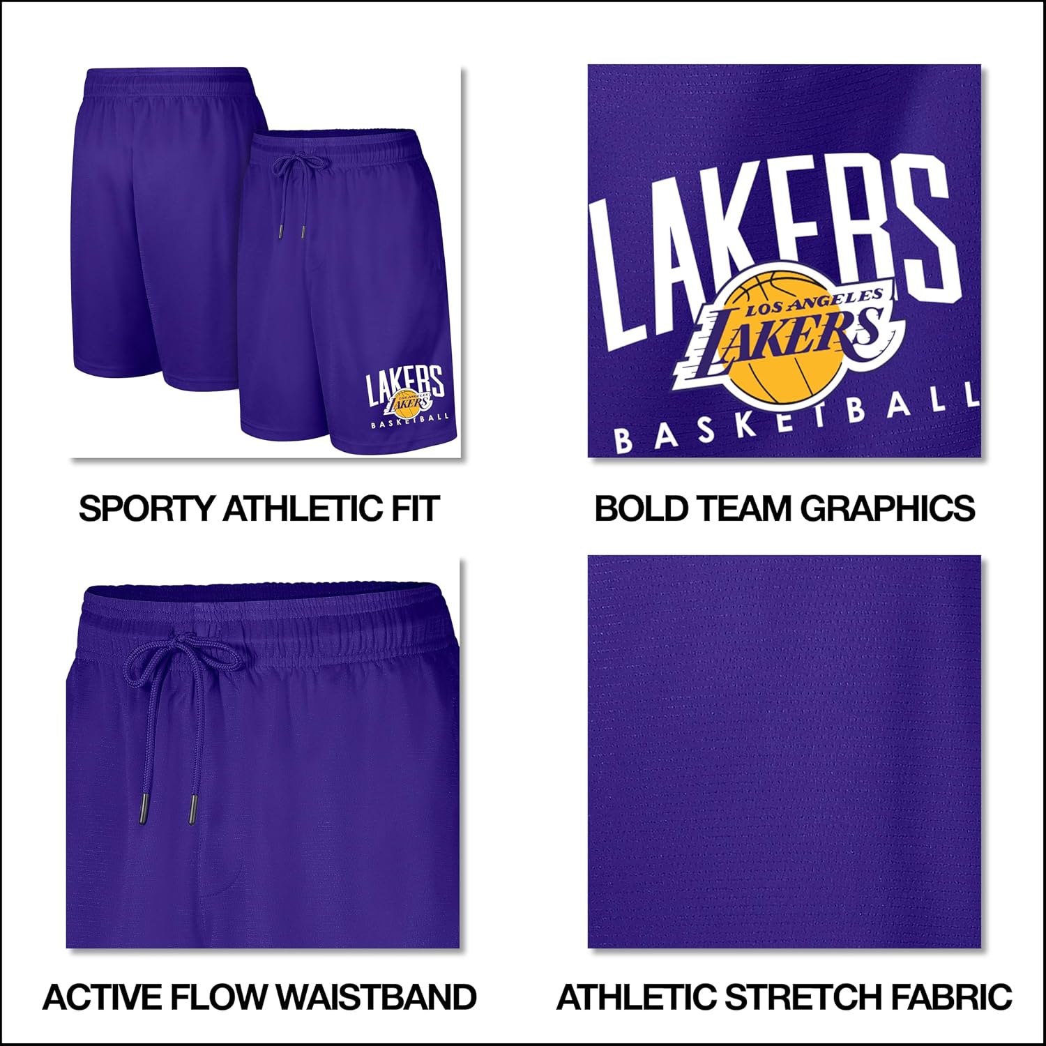 Ultra Game Men’s NBA Official Soft Air Mesh Teamster Basketball Shorts - Classic Fit