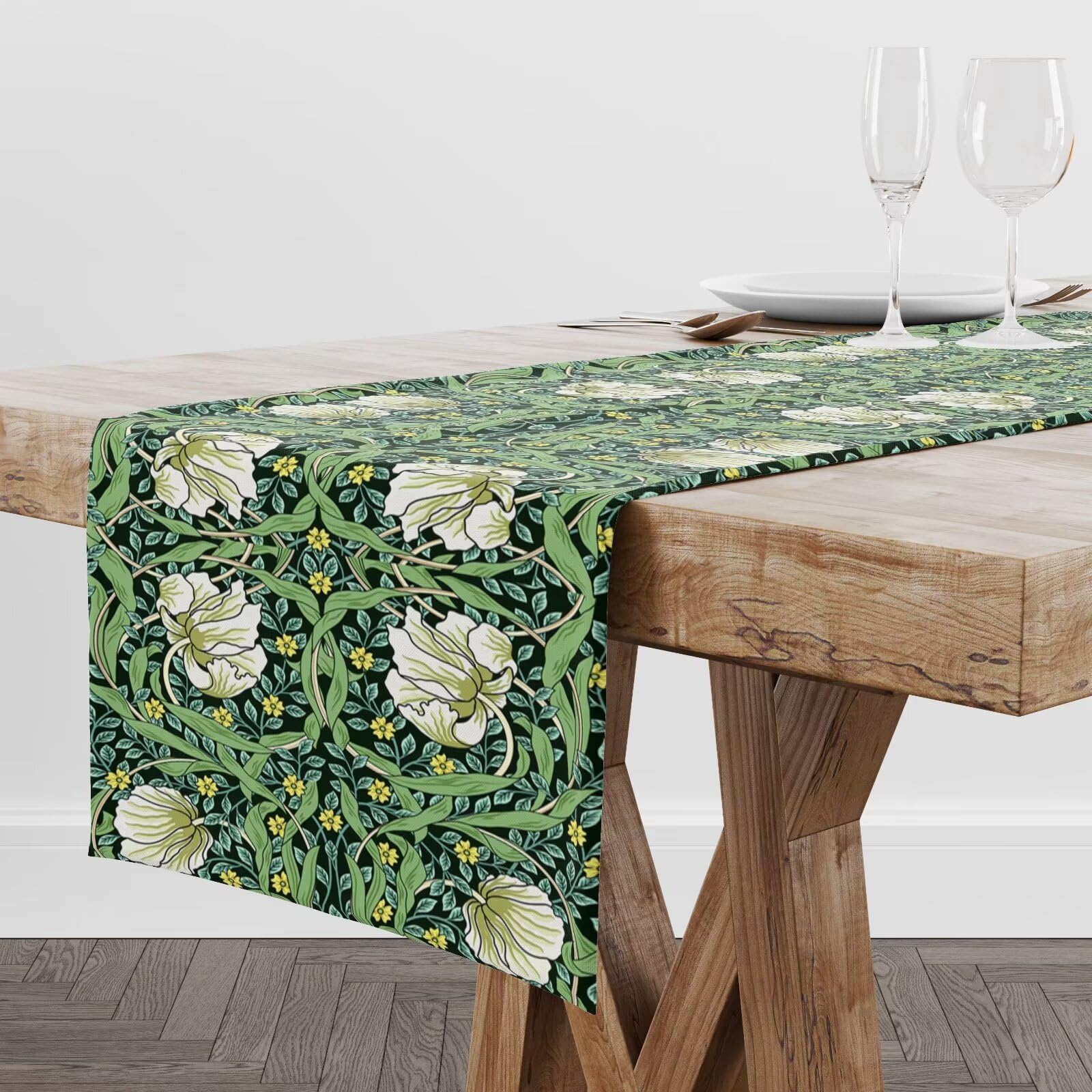 table runner 「華満開」 帯リメイク 正絹 Kashmiri Table Runner