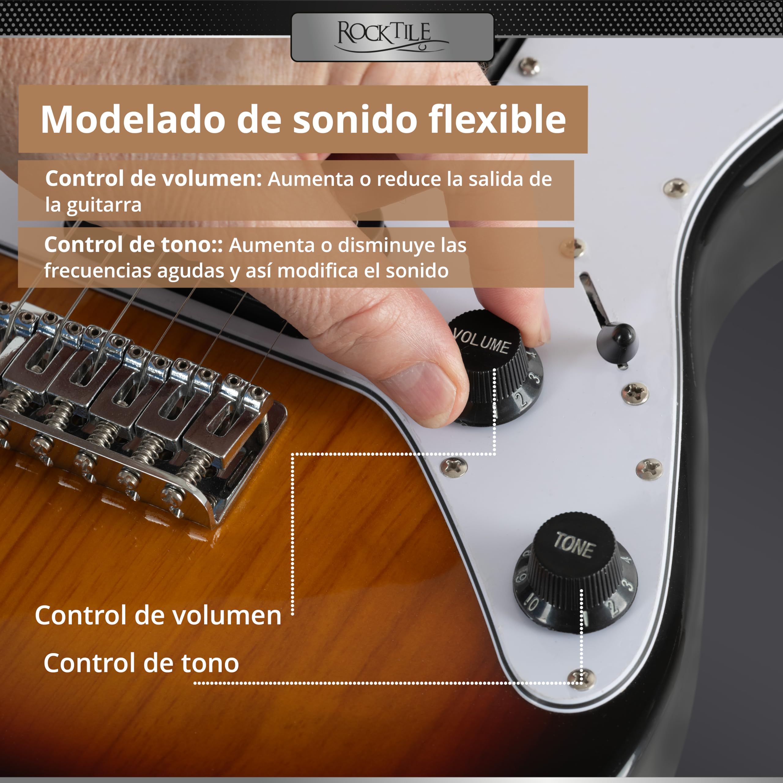 Rocktile Youngster YS-1SB 3/4 Guitarra Eléctrica Sunburst, General | Modelo: YS-1SB, Apto para edades de aproximadamente 6 a 12 años, Peso: 2, 4 kg, Número de cuerdas: 6, Orientación: Diestros