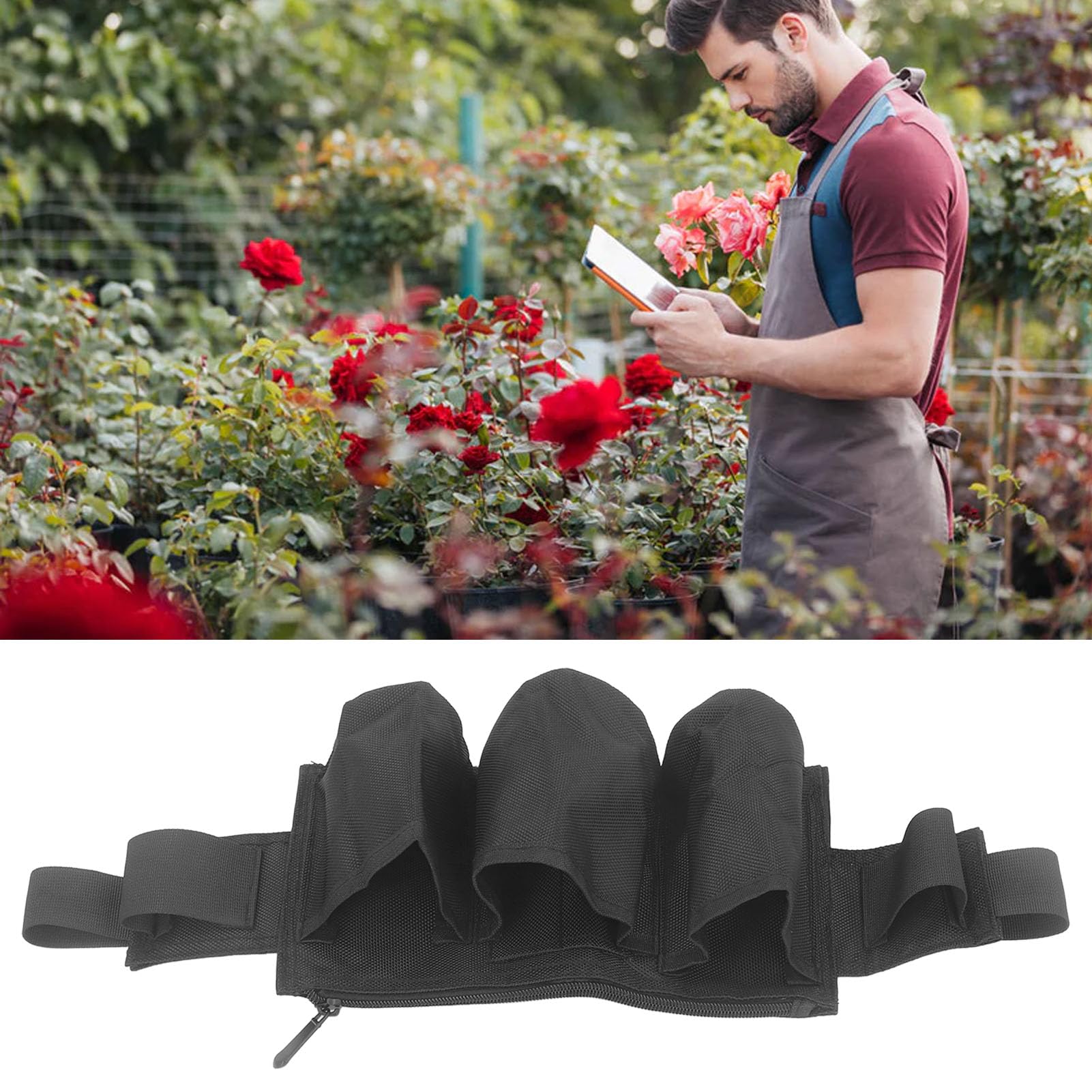 Gedourain Schürze für Reinigungswerkzeuge, Praktische Effektive Reinigung. Verstellbarer Gürtel. Reinigungswerkzeuge. Hüftgürteltasche für den Innenbereich (Schwarz)