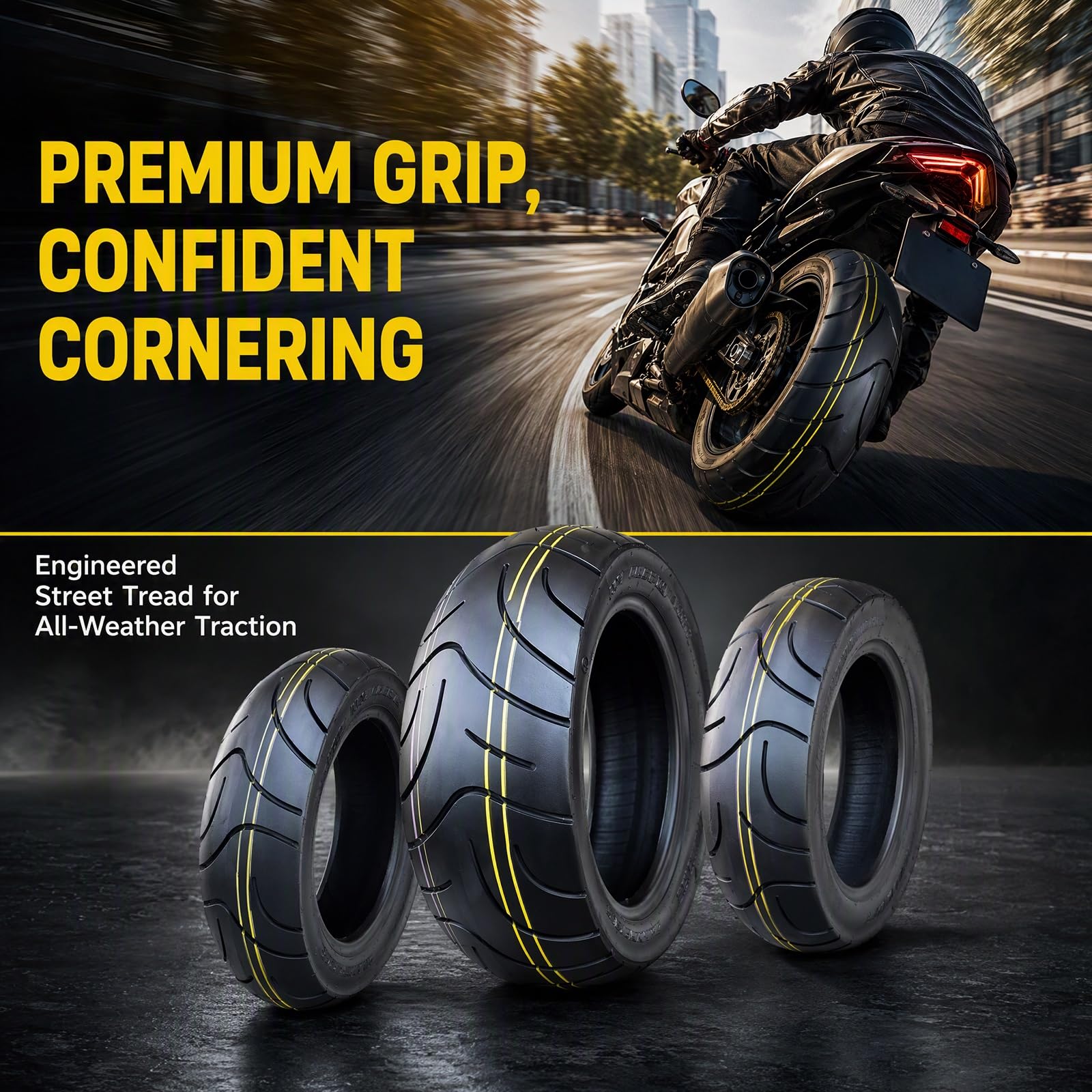 130/70-10 Reifen Tubeless, 130/70/10 59J 8 P.R. 280KPA für Motorräder