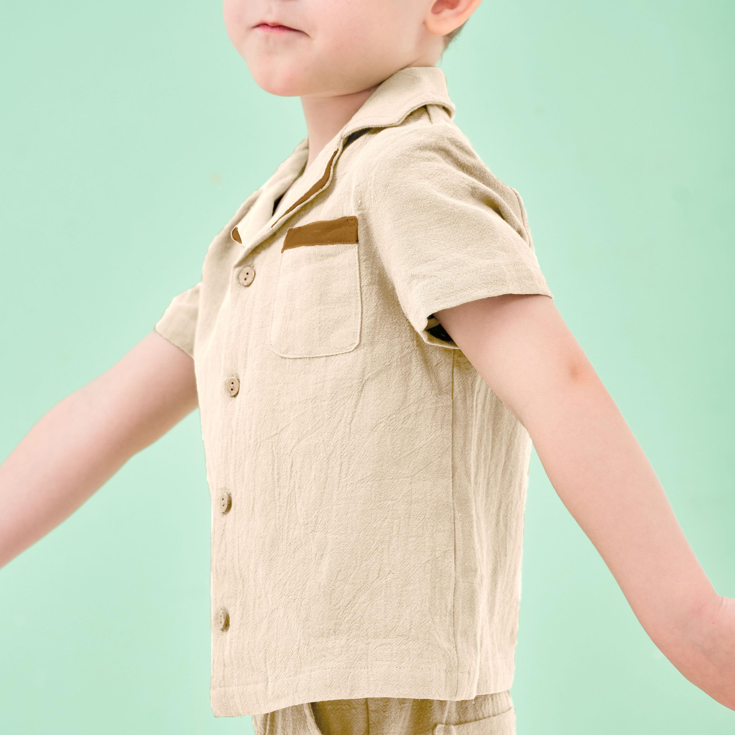 Volunboy Completi Estivi Bambino, Cotone e Lino Maglietta a Manica Corte e Pantaloncini Set per Neonato Ragazzi 1-4 anni