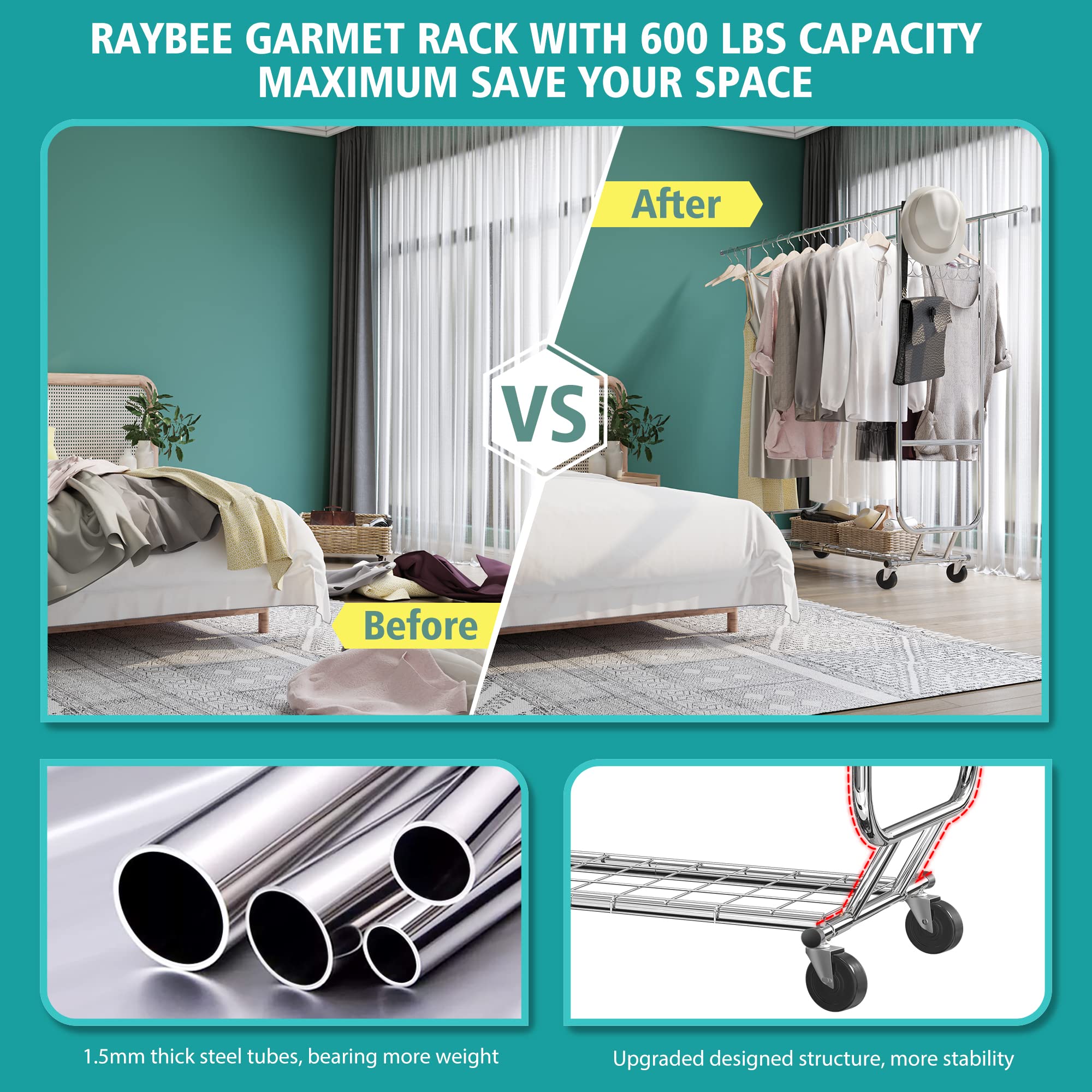 Buy Raybee Clothes Rack Heavy Duty Clothing Racks for Hanging Clothes