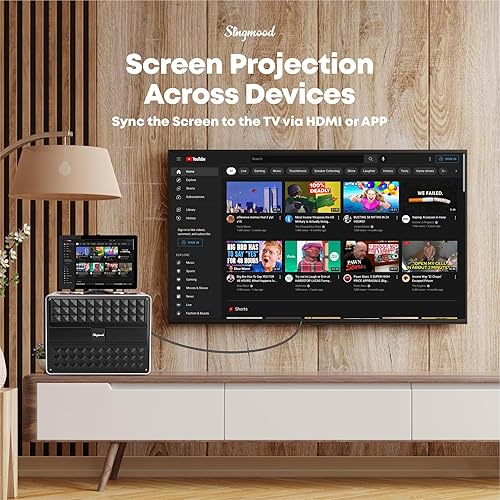 Miniatura 2 de Máquina de karaoke para adultos, con pantalla de letras, altavoz Bluetooth grande portátil inteligente, 2 micrófonos inalámbricos, sistema de