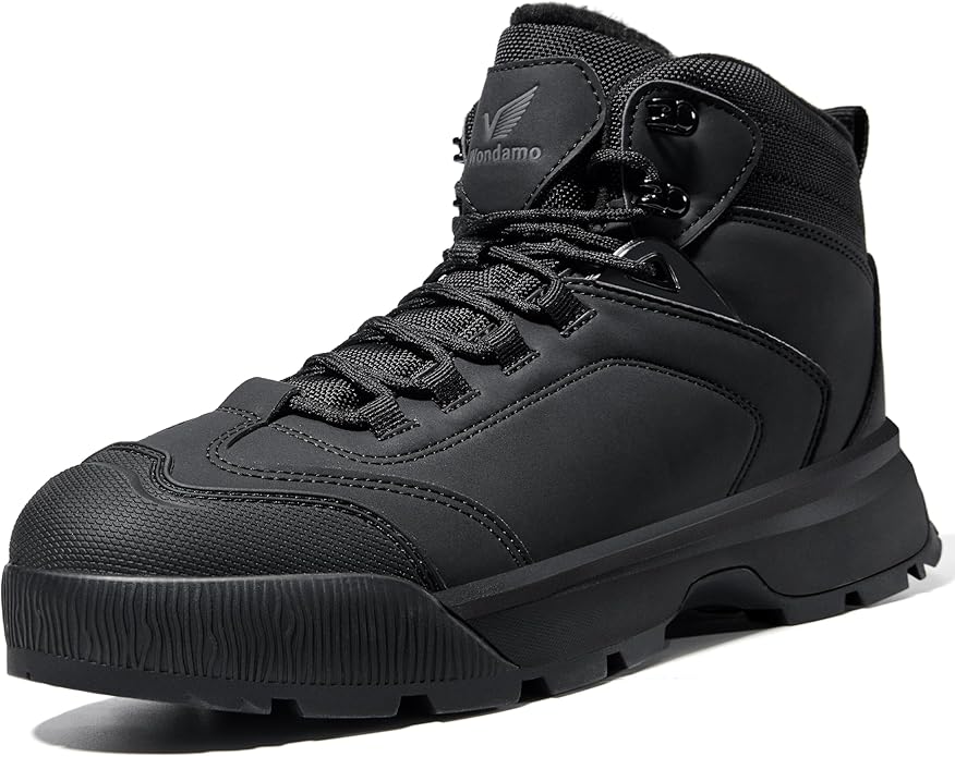 Wondamo Men's Waterproof Snow Boots Insulated Toe Cap Cold Weather Shoes Non-slip Lightweight Winter Boots