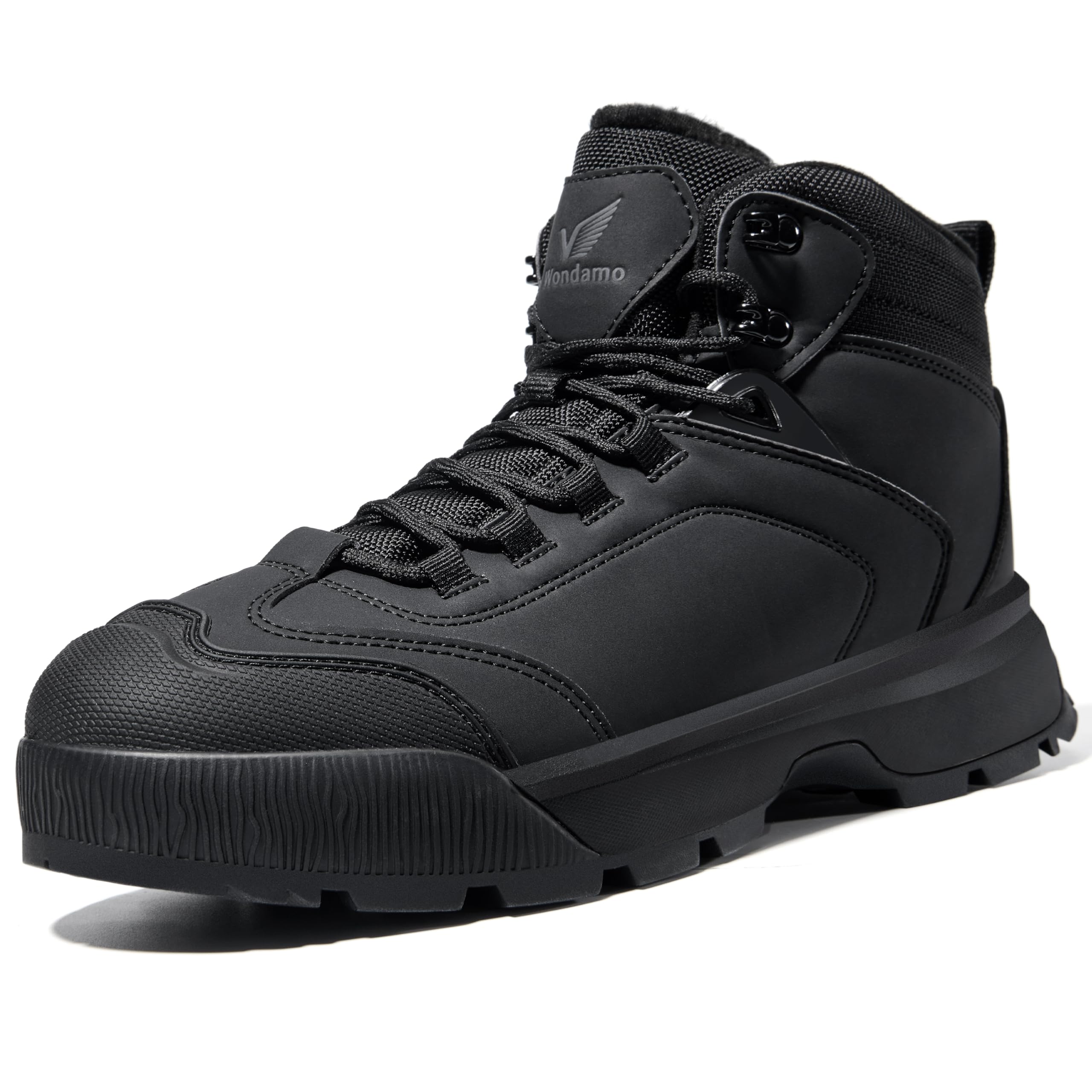 Wondamo Men's Waterproof Snow Boots Insulated Toe Cap Cold Weather Shoes Non-slip Lightweight Winter Boots