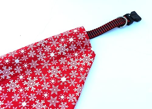 Miniatura 4 de Christmas Dog Bandana,Snowflakes, over the collar slip on bandana, washable dog bibs, neckerchief, scarf for cat, dog scarf holiday bandana winter,