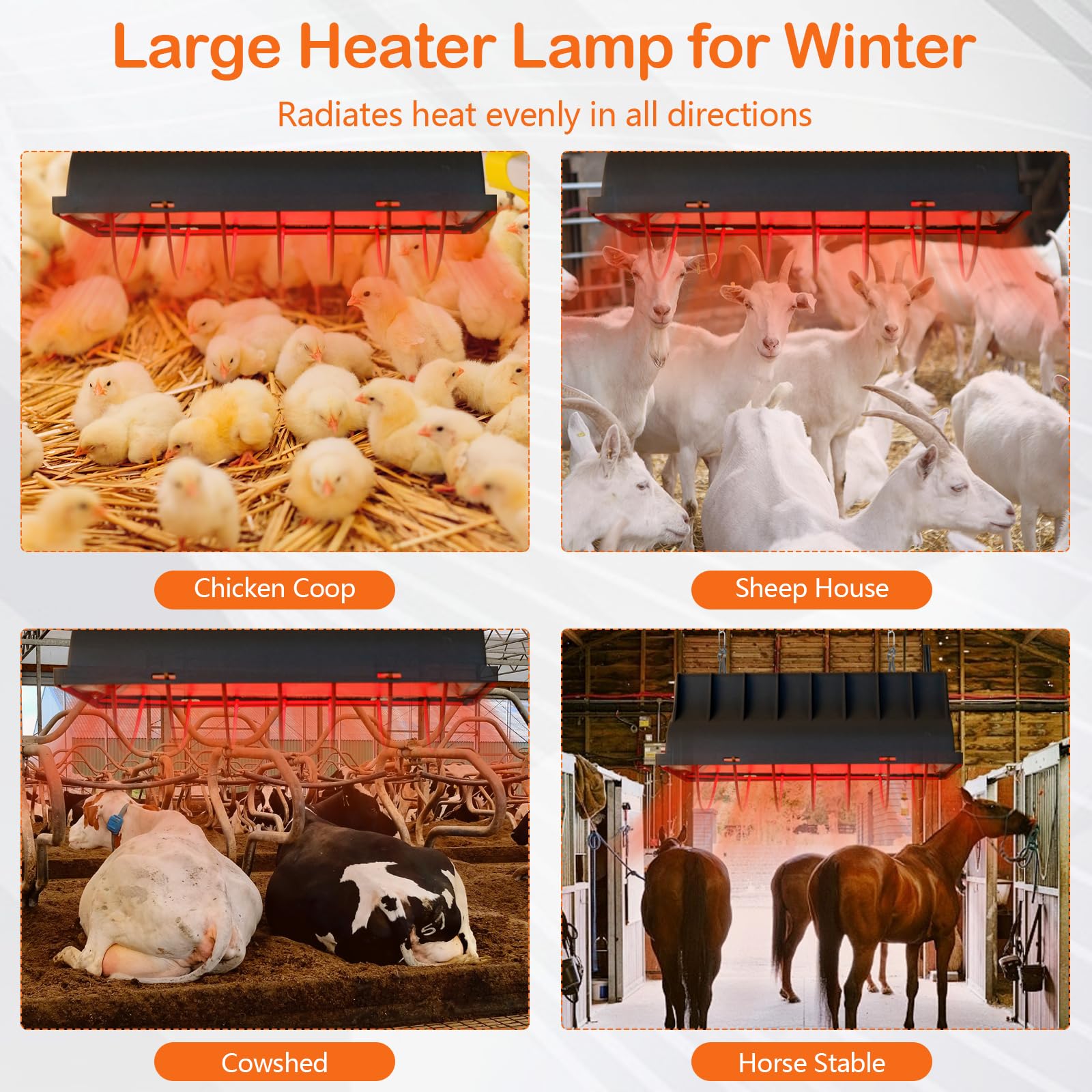 Lámpara calefactora para pollitos 175w, calefacción infrarroja con termostato de bajo consumo, placa calefactora para gallinero con cable de 1,8 m, ideal para gallinas, patos, cachorros y mascotas