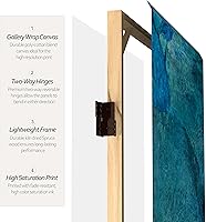 Vista 4 de Red Lantern Divisor de habitación de lona azul marino profundo de doble cara de 7 pies de alto, 3 paneles independiente y separador para dormitorio