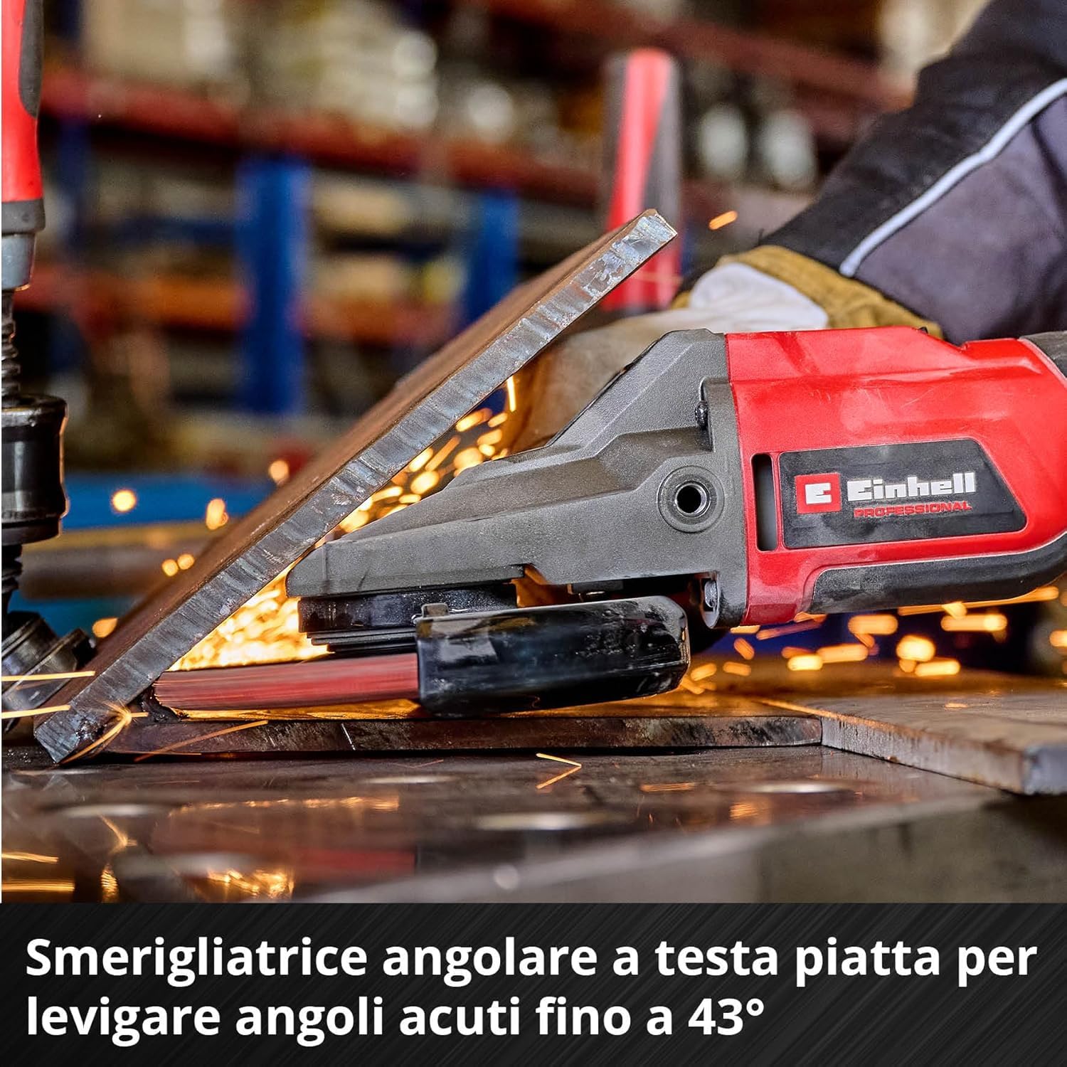 Smerigliatrice angolare a testa piatta Einhell Professional TP-AG 18/125 F Li BL-Solo Power X-Change (18 V, 700 W, disco Ø 125 mm, prof. 33 mm, brushless, incl. accessorio, batteria esclusa)