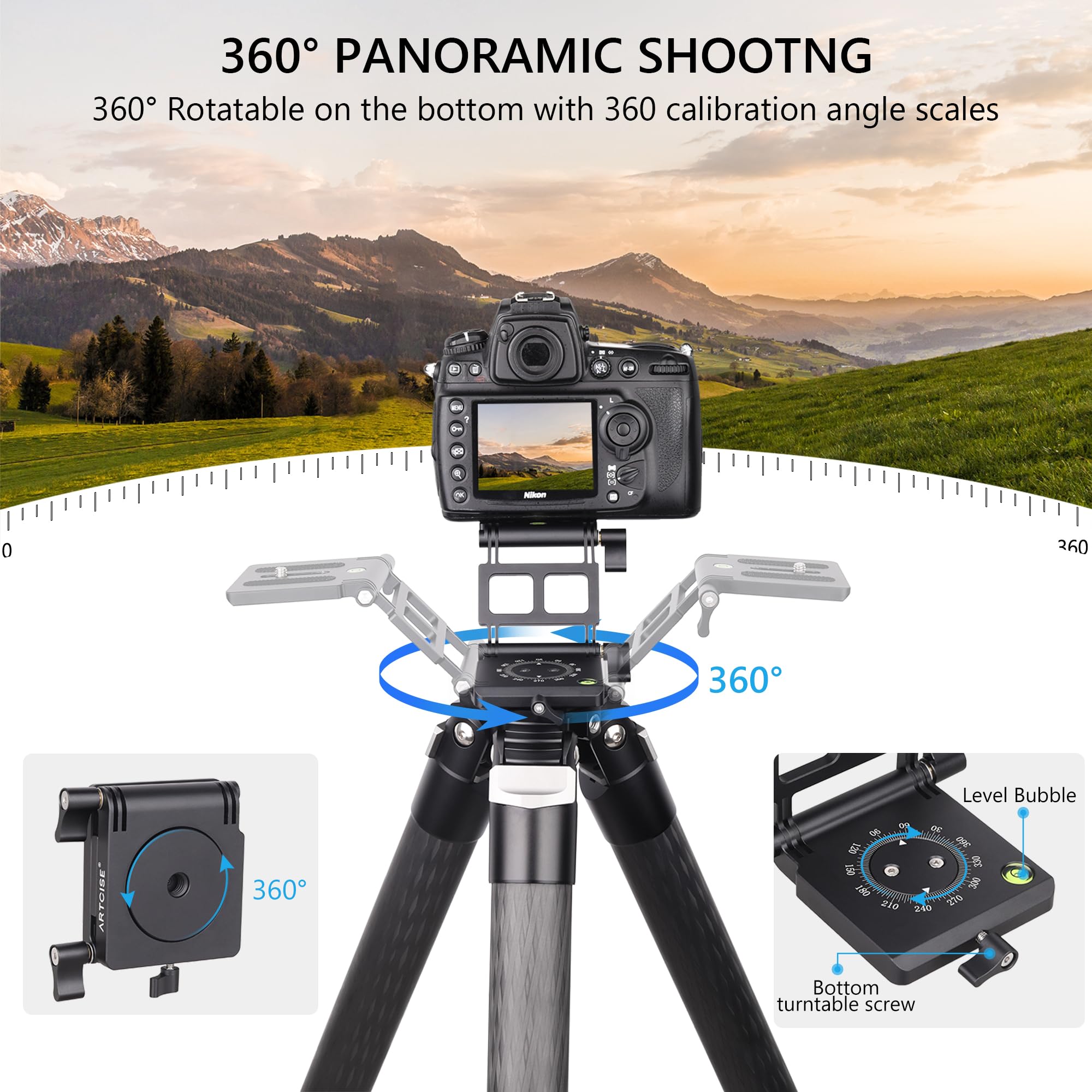 Z Flex Tilt głowica statywu ARTCISE elastyczny kąt Pan & Tilt Head/Universal Multiway statyw do aparatu Canon Nikon Sony DSLR Kamera Camcorder Slider Rail Last 3 kg