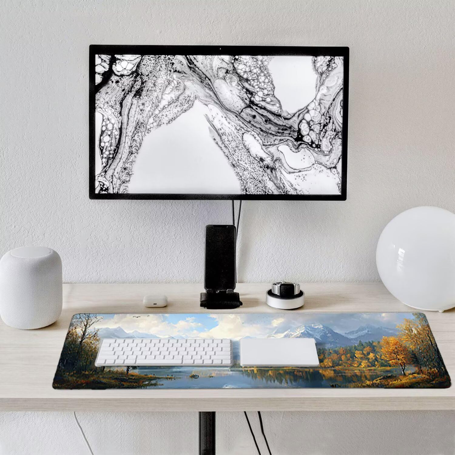 Podkładka pod mysz do gier XXL duża mysz 1200 x 500 mm, duża podkładka pod biurko z antypoślizgową gumową podstawą dla graczy, poprawia precyzję i szybkość (góry krajobrazowe) o-720
