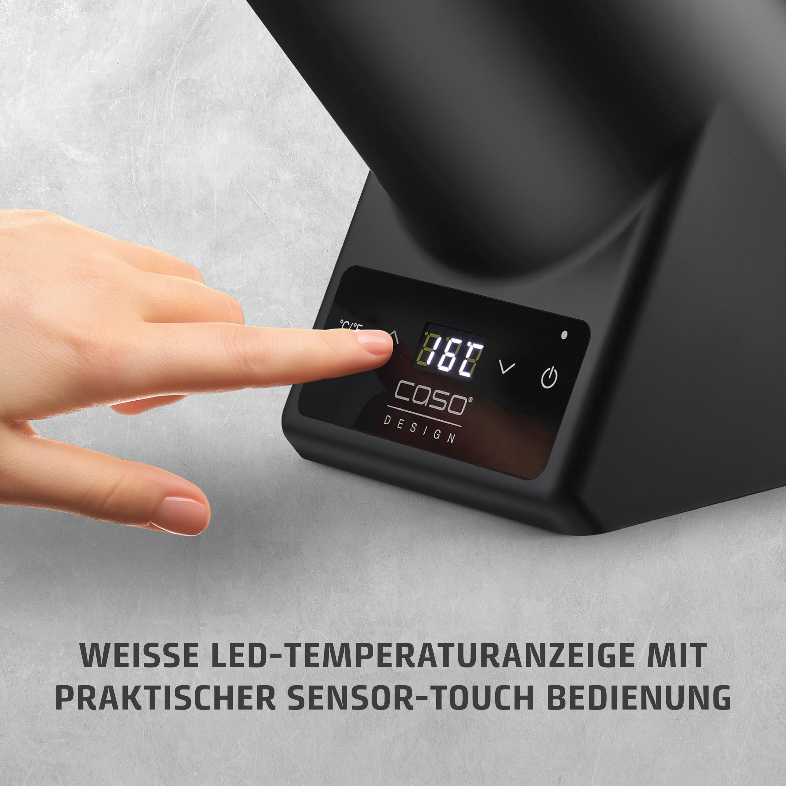 CASO VinoCase Black - Weinkühler für eine Flasche Wein, Champagner, Sekt, etc. / Temperatur 5-18°C/für Flaschen bis 9 cm Ø/Getränkekühler/Leise im Betrieb