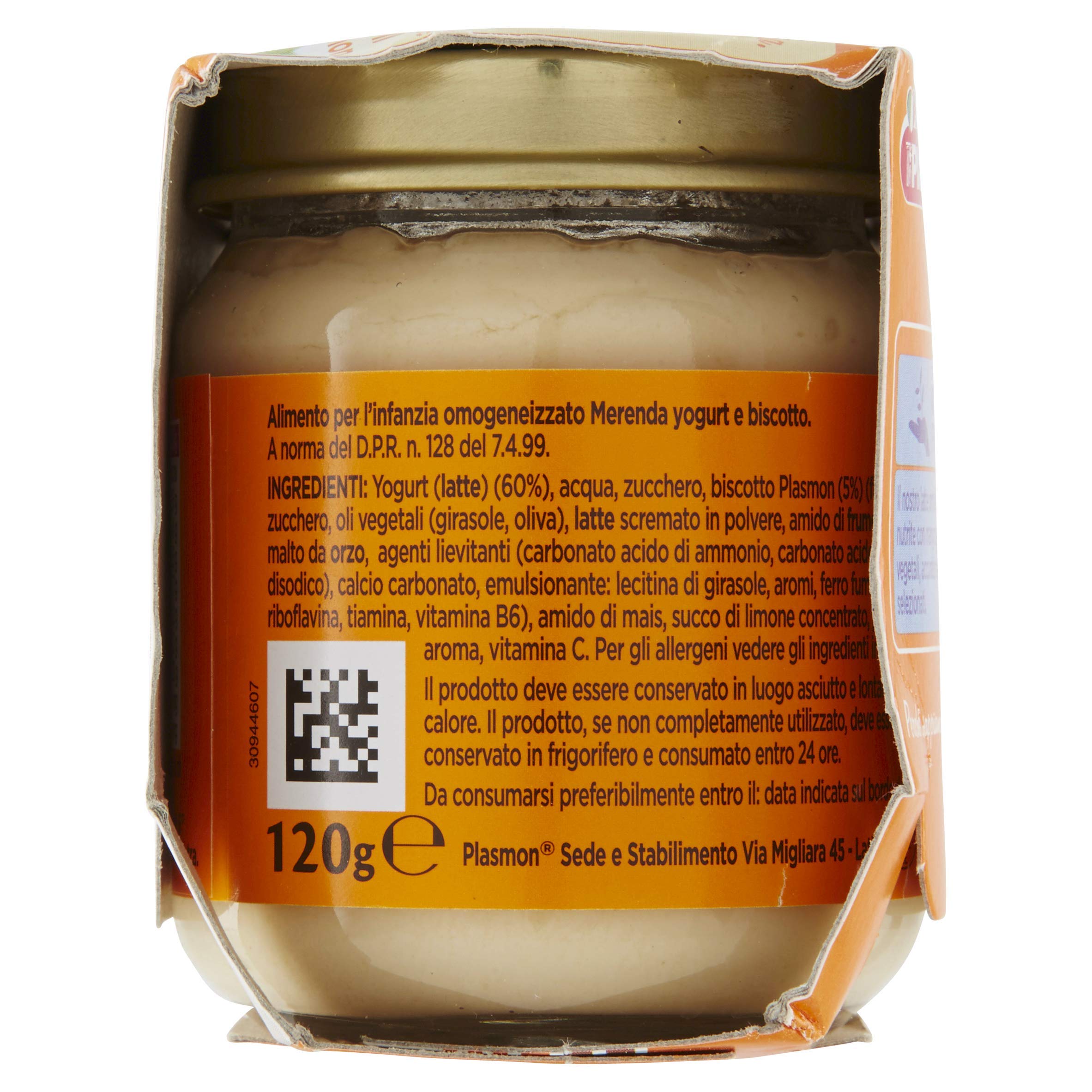 Plasmon Omogeneizzato Yogurt e Biscotto 2x120g (12 Confezioni)