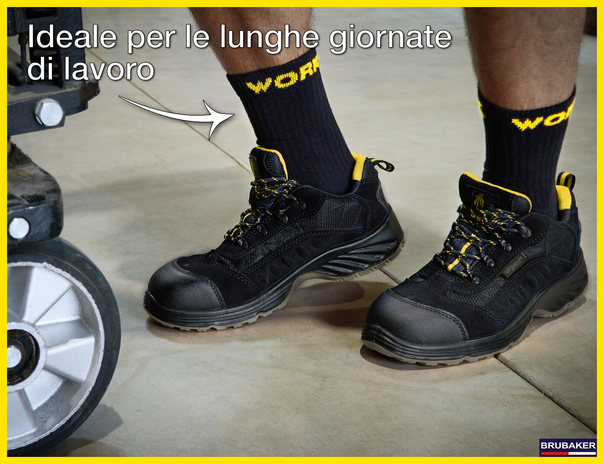 Brubaker 10 o 20 Paia di Calze da Lavoro da Uomo - Calze da Lavoro per un Supporto Ottimale sul Lavoro - Calze Funzionali Robuste in Cotone - Tallone e Punta Rinforzati