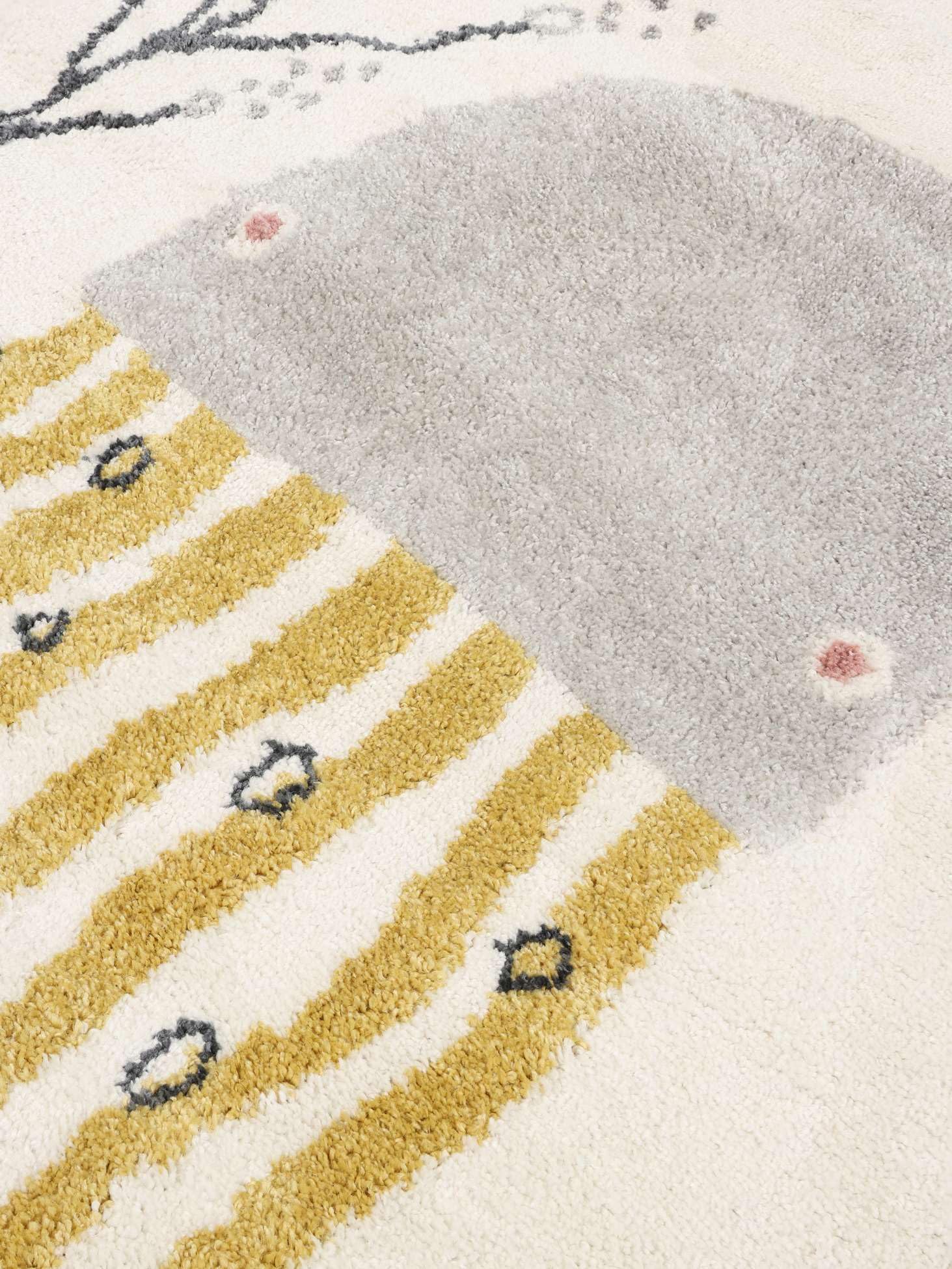 RugVista Octo Alfombra Infantil, Ø 150 cm, Rosa | Modernas, Niños, Redondo, Pelo medio, Limpieza en seco, Oeko-Tex 100, Sin productos químicos peligrosos, Cuarto del bebé