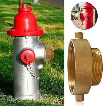 Brass Fire Hydrant Adapter 2-1/2 NST/NH Female x 2 NPT Male with Pin Lugs for Fire Equipment Fire Hose Hydrant Pipes Connections