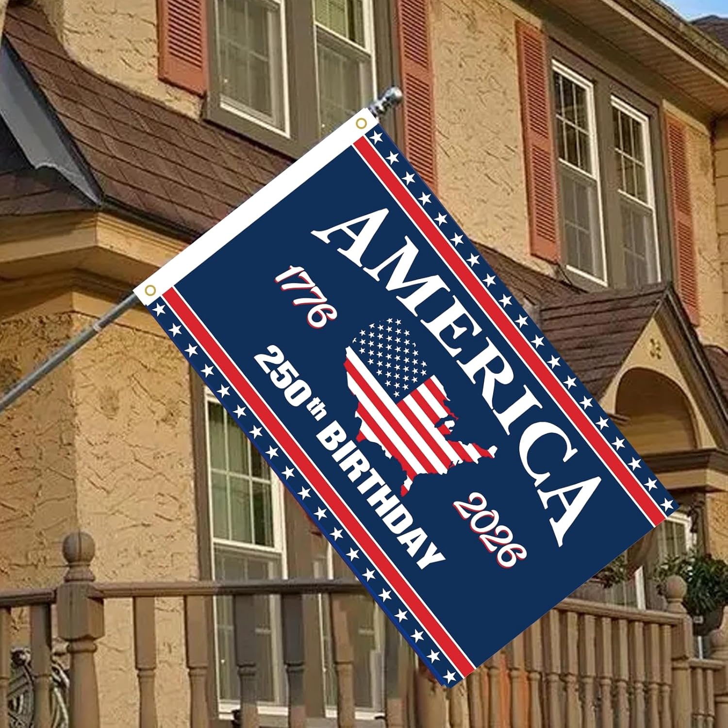 WENWELL America 250th Anniversary Flag,3x5 Feet, USA Map Design,1776-2026 250 Years Birthday Patriotic Decor for Outdoor, Front Door, Porch, Wall - Image 5