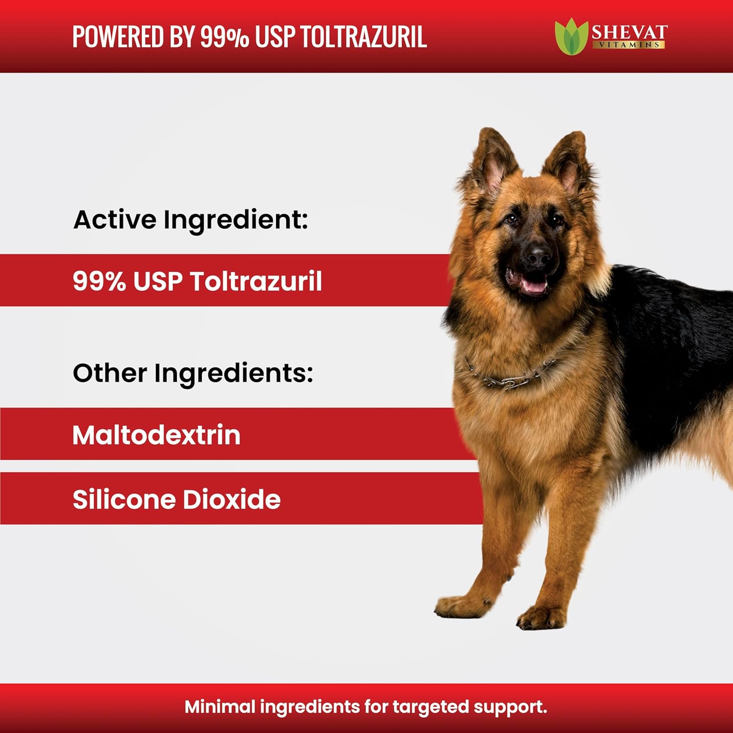Toltrazuril 5% Powder for Dogs – Supports Intestinal Health and Coccidia Management – Digestive Health and Gut Balance Supplement for Puppies and Adult Dogs – 100g