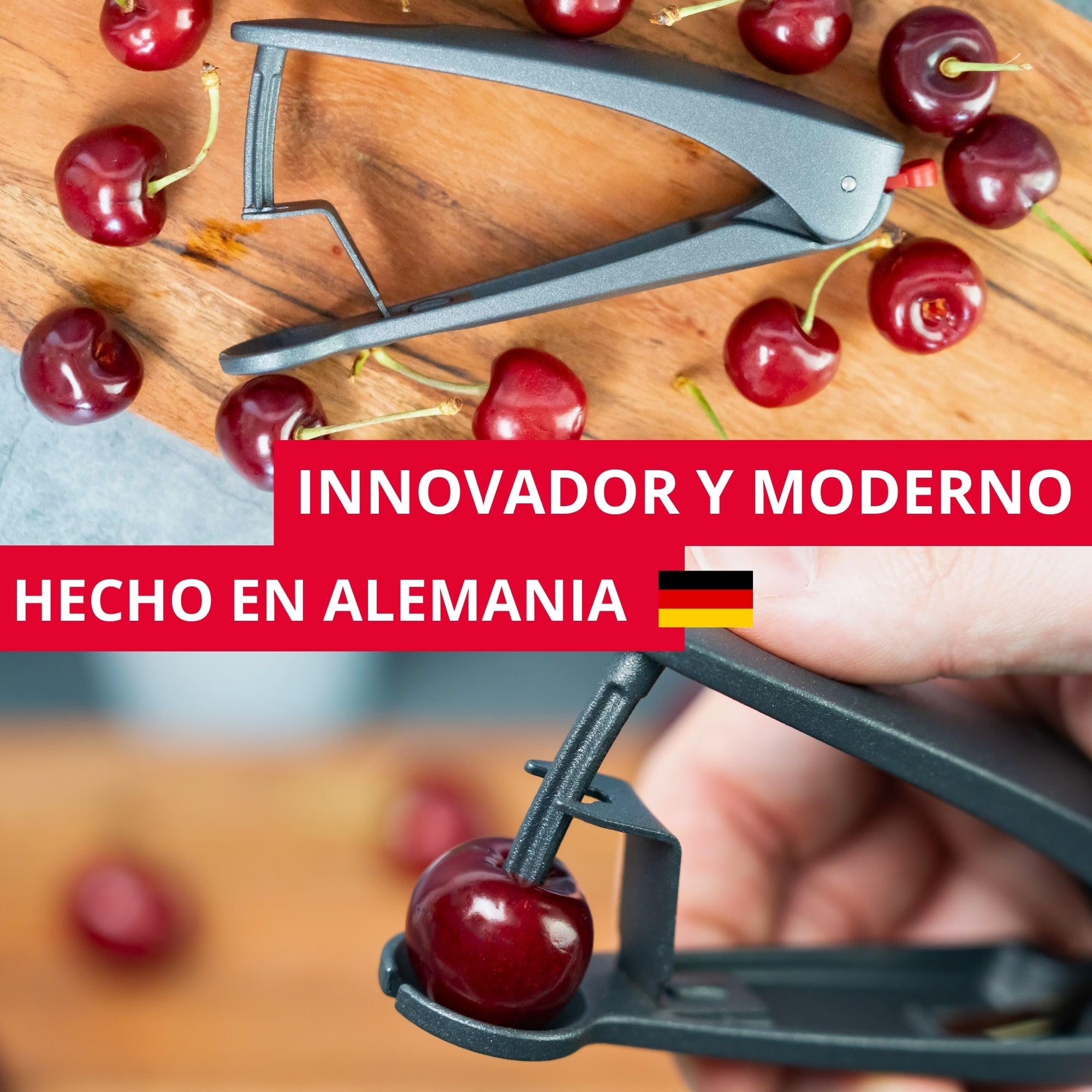 Westmark Deshuesador de Cerezas, Herramienta de Aluminio para Deshuesar Cerezas