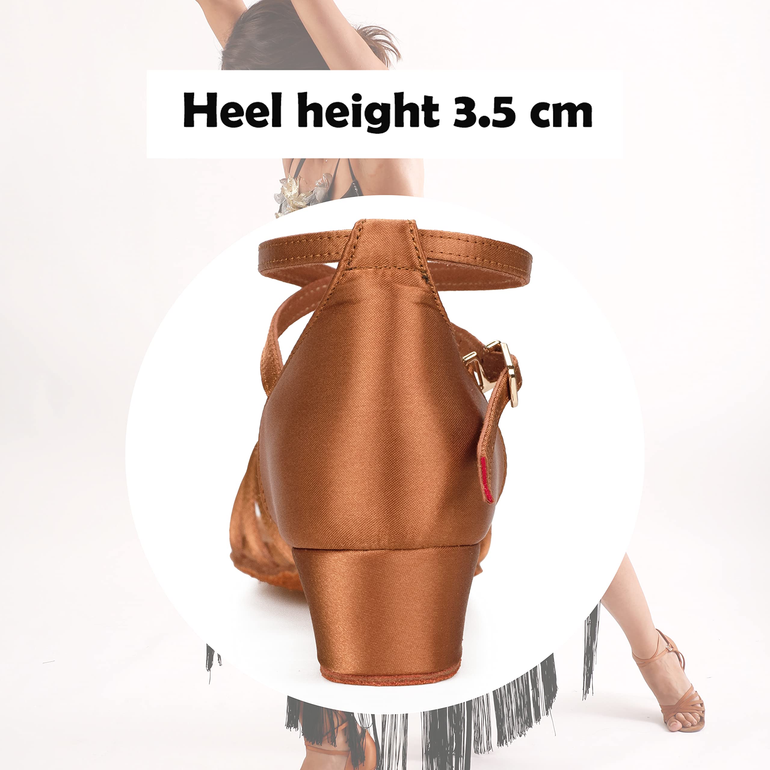Zapatos de Baile Latín Calzado de Tacón Medio para Niña/Mujer
