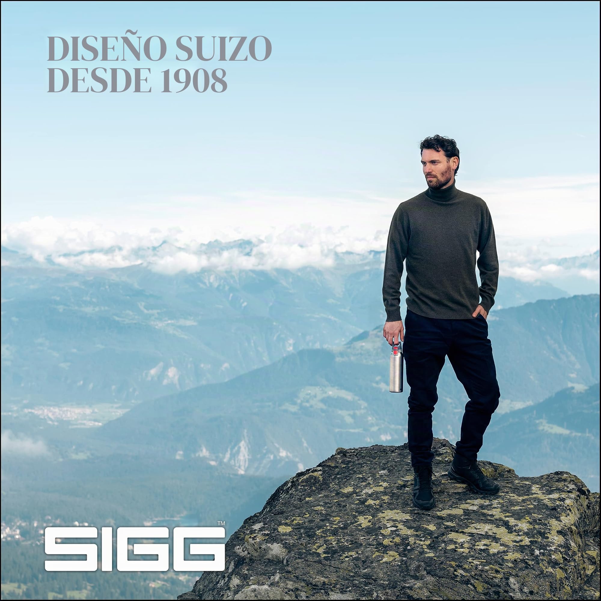 SIGG Hot & Cold - Botella termo para beber ONE, botella de acero inoxidable no tóxica y aislante para beber, botella termo para exteriores con una sola mano
