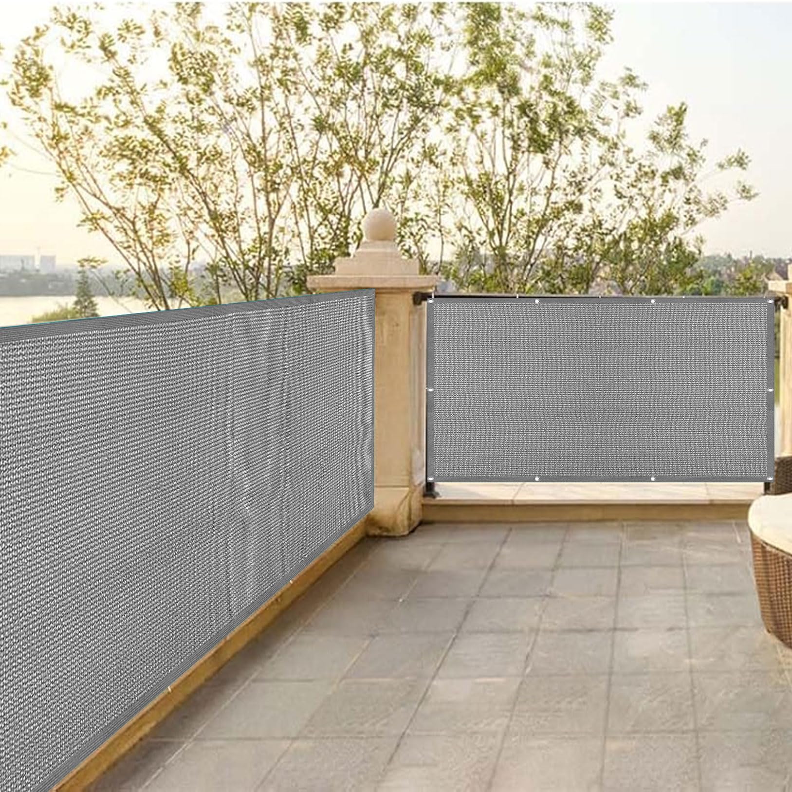 Brise vue balcon respirant opaque pour un thé tranquille en terrasse