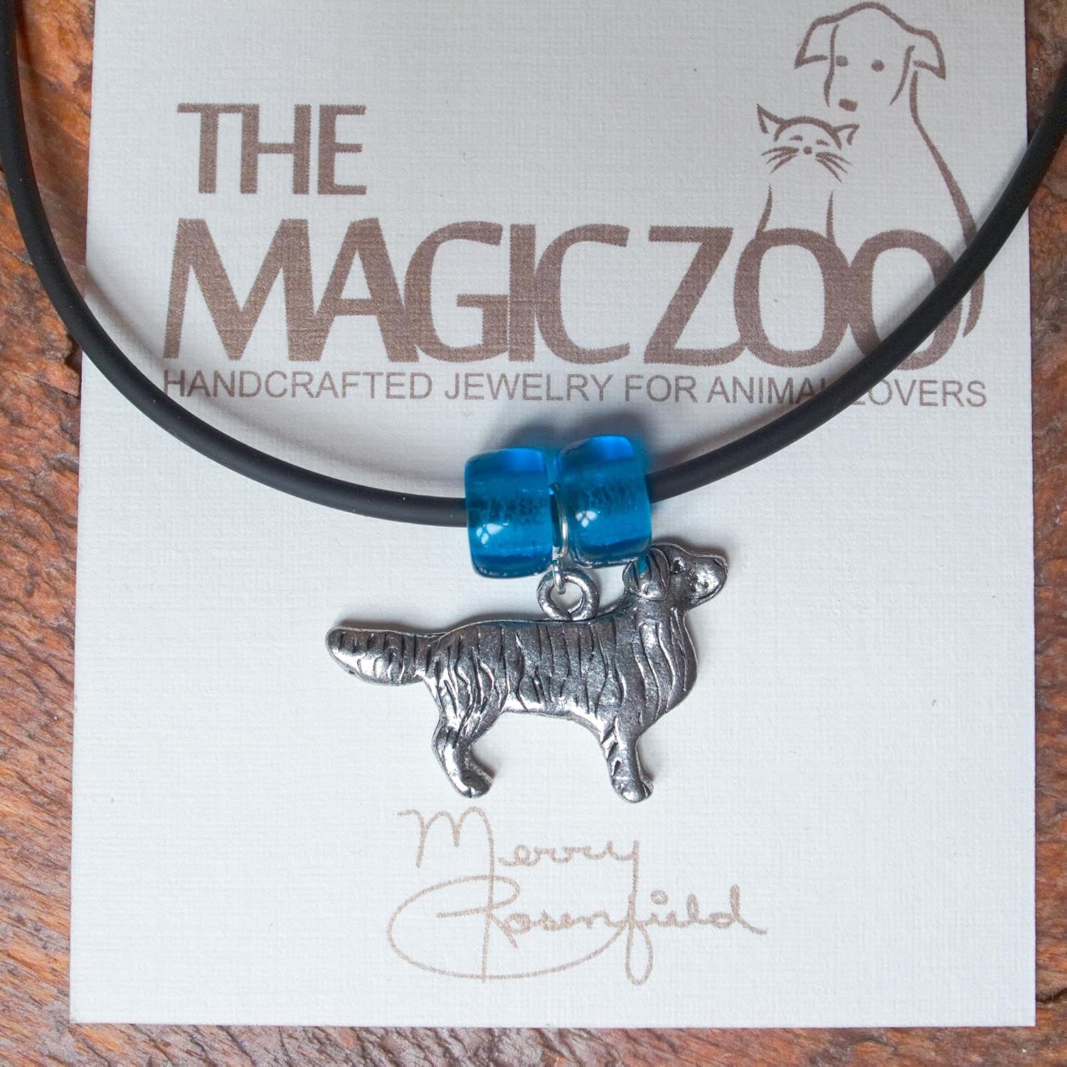 Pewter Golden Retriever Full Body Necklace