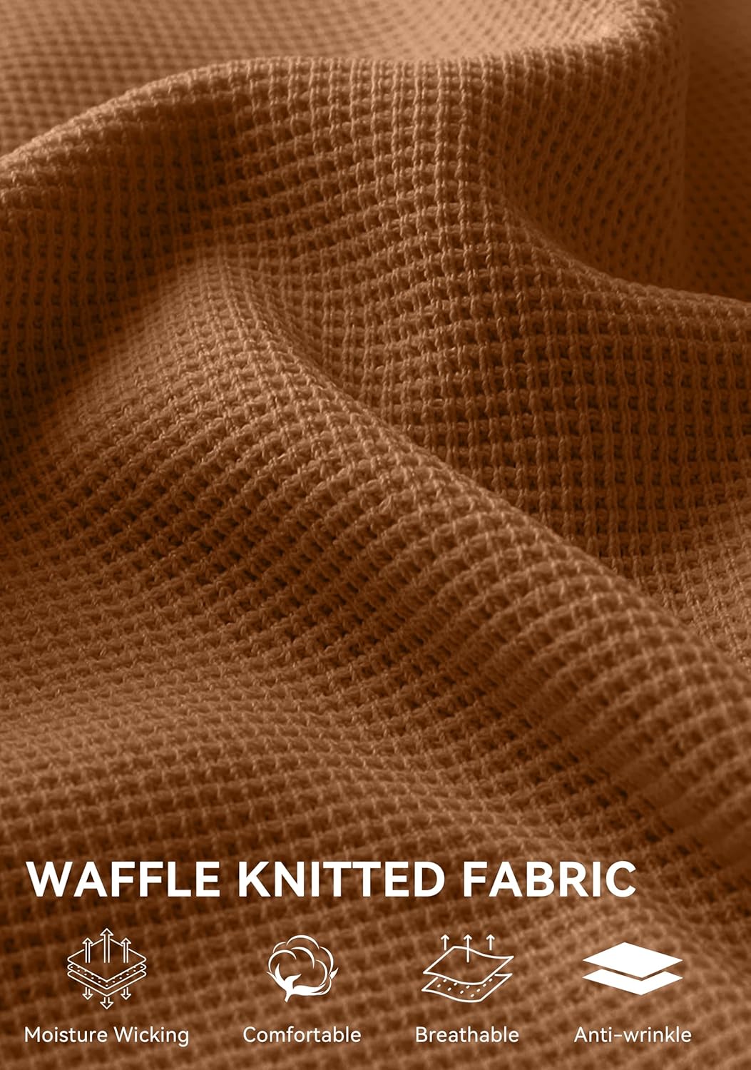 SANTINY Wide Leg Pants Woman Elastic High Waisted Waffle Knit Slacks Business Casual Work Pants Pleated Trousers with Pockets - Image 4