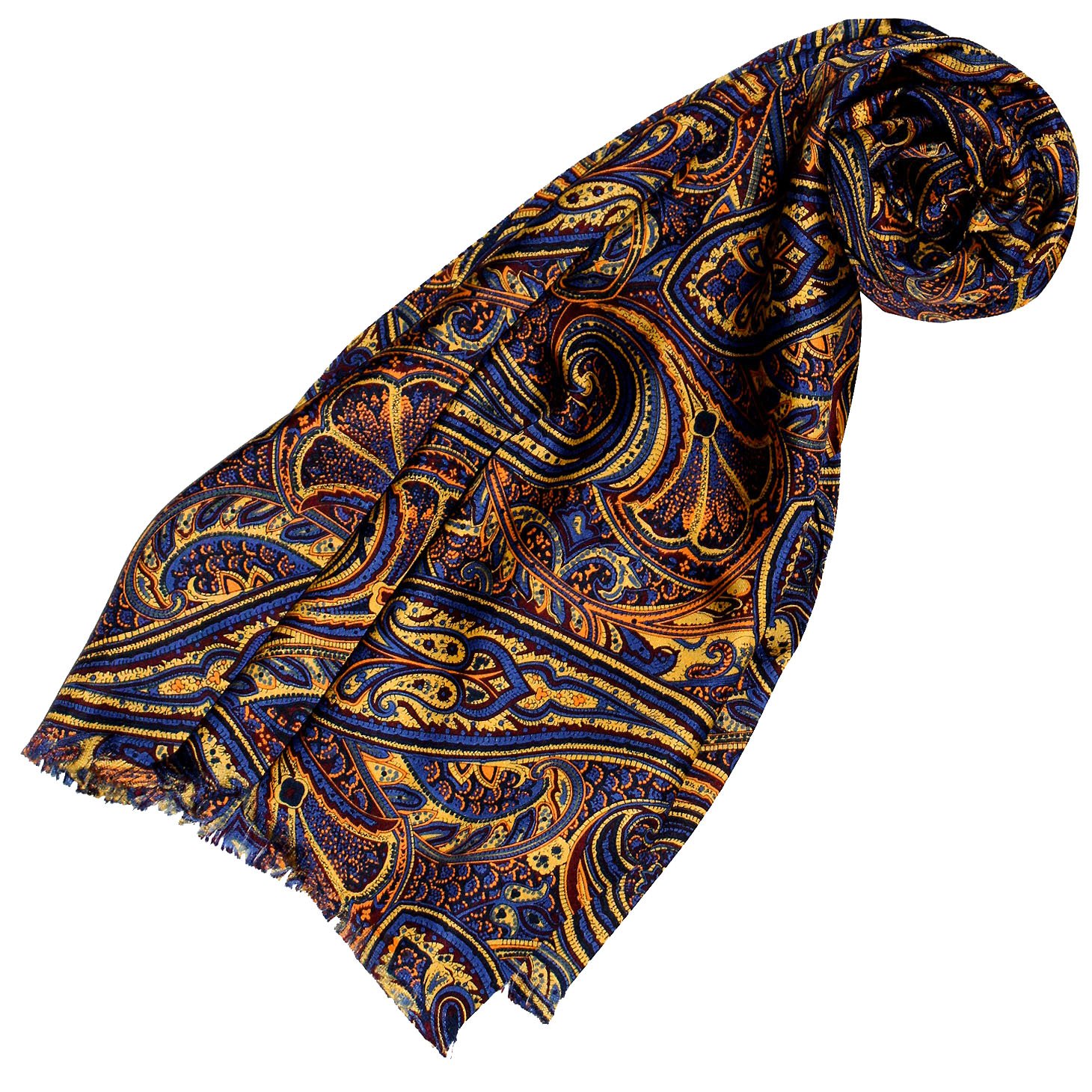 Lorenzo Cana Luxus Herren Schal 100% Seide in harmonischen Farben bedruckt doppellagig Seidenschal Seidentuch Tuch Dandy Style 30 cm x 160 cm - 8913911