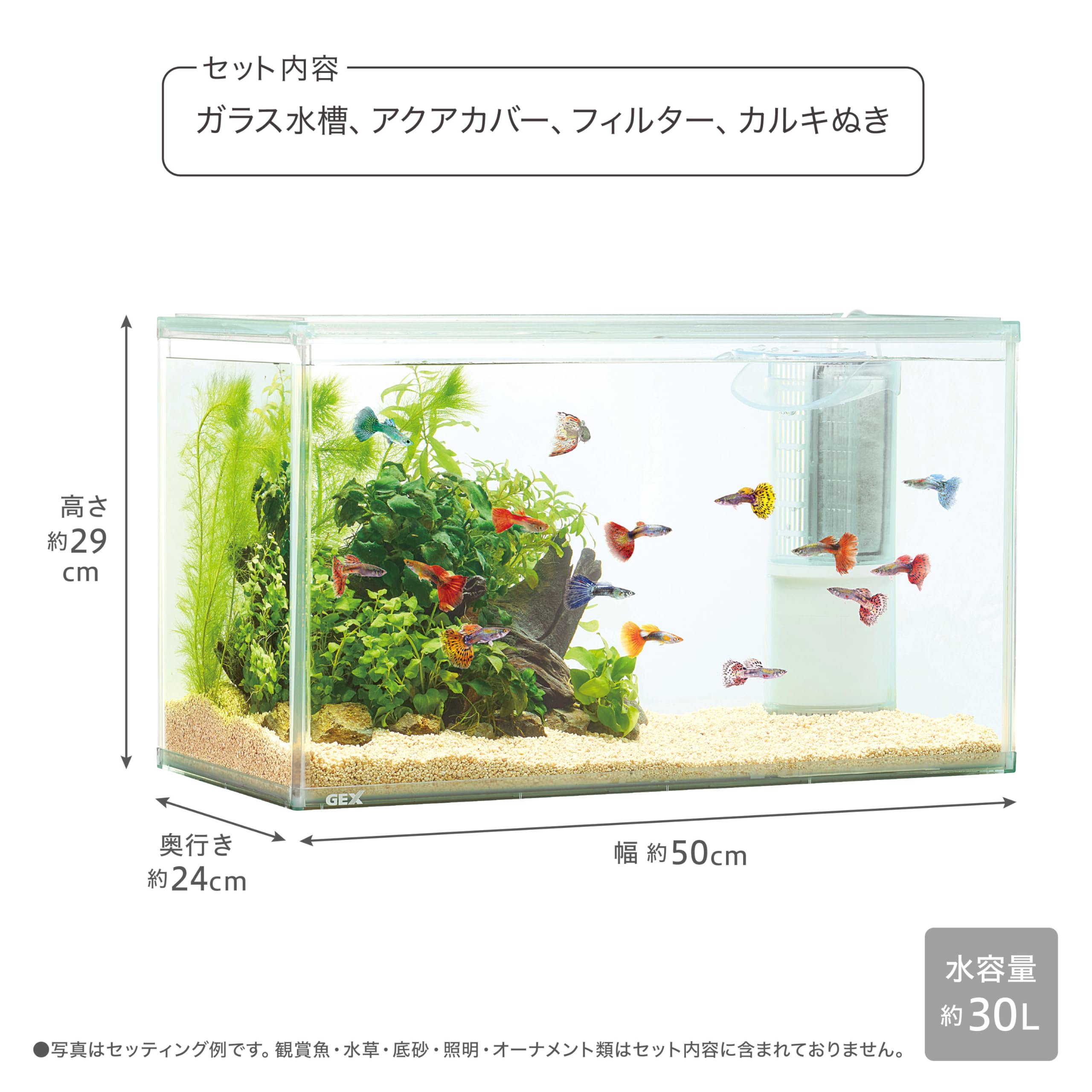 Amazon | ジェックス アクアクリアセット500 幅50cm水槽 熱帯魚