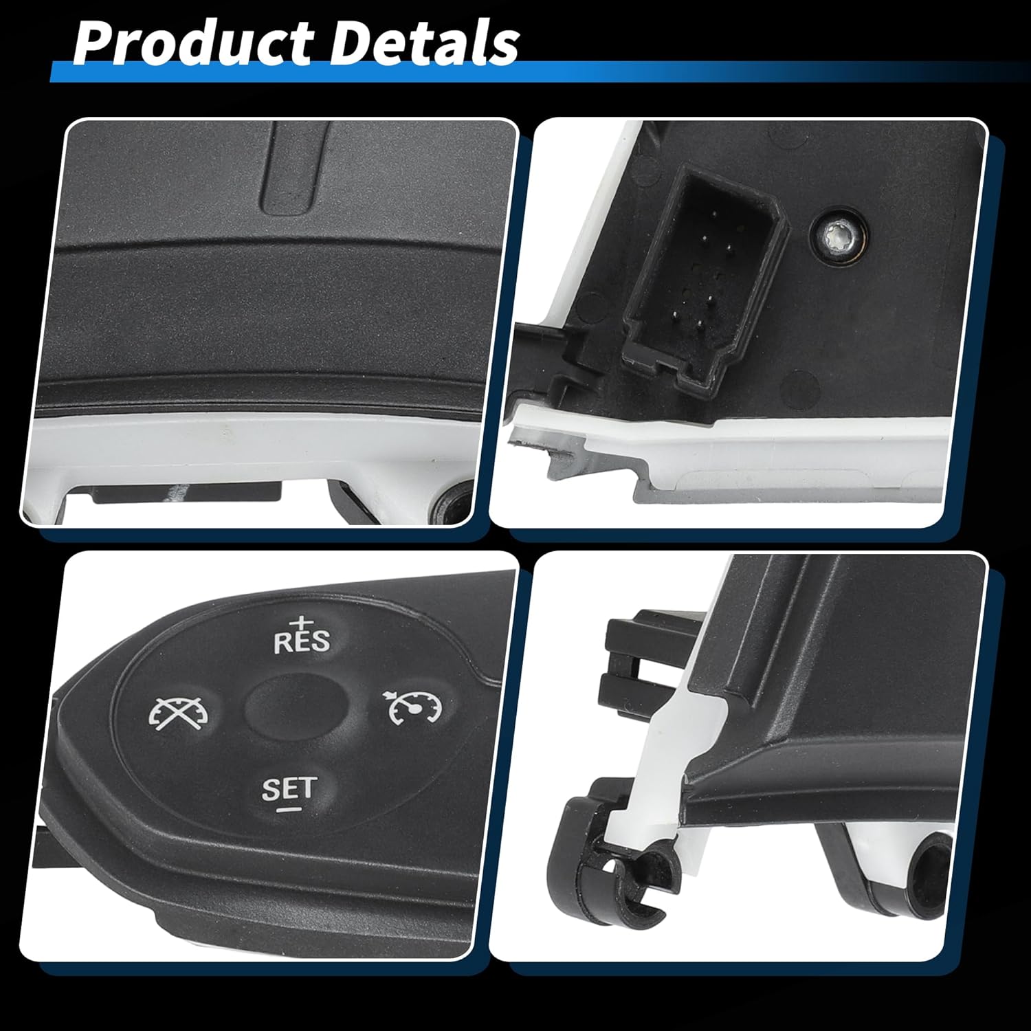 Steering Wheel Cruise Control Switch Button Left Side for Chevrolet Colorado Silverado Suburban Tahoe for Cadillac Escalade for GMC Sierra Canyon Yukon Replace No.23262285/23134228