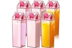 Remerry 6 Pcs 34oz Pink Milk Carton Water Bottle