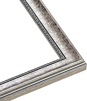 Vista 4 de Marco plateado de 5 x 5 pulgadas de ancho de 1.25 pulgadas Profundidad del marco interior de 0.5 pulgadas Marco de fotos tradicional plateado