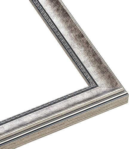 Miniatura 4 de Marco de madera real plateada de 25 x 25 pulgadas de ancho de 1.125 pulgadas  Profundidad del marco interior de 0.5 pulgadas  Completo con acrílico