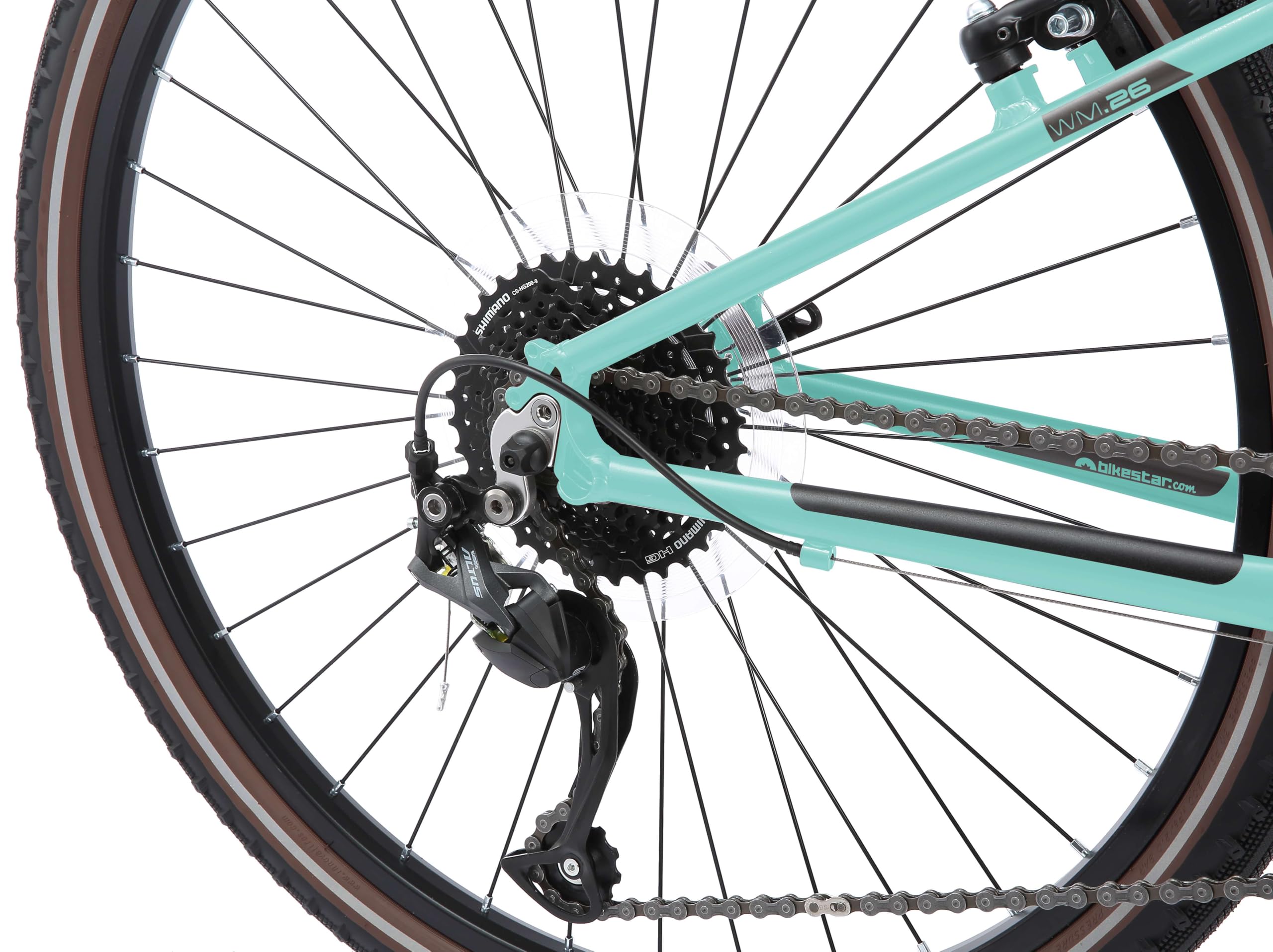 BIKESTAR Vélo VTC de Ville Poids léger 10kg en Aluminium | Bicyclette 26 Pouces, 9 Vitesses Shimano, Urbain
