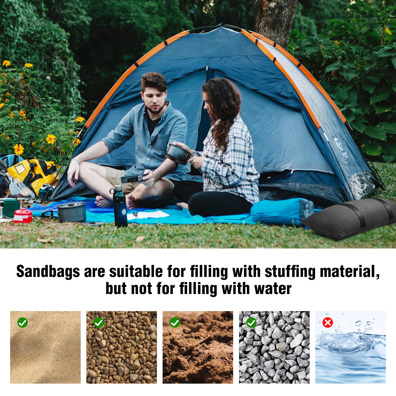 Sandsäcke zum Beschweren Bis 70X25cm Sandsack 2 Stück 20kg Befüllen | Sonnenschirm Beschwerer Gewichte Outdoor, Sandsäcke für Sonnenschirm Trampolin Gartenmöbel Beschwerer Gewichte