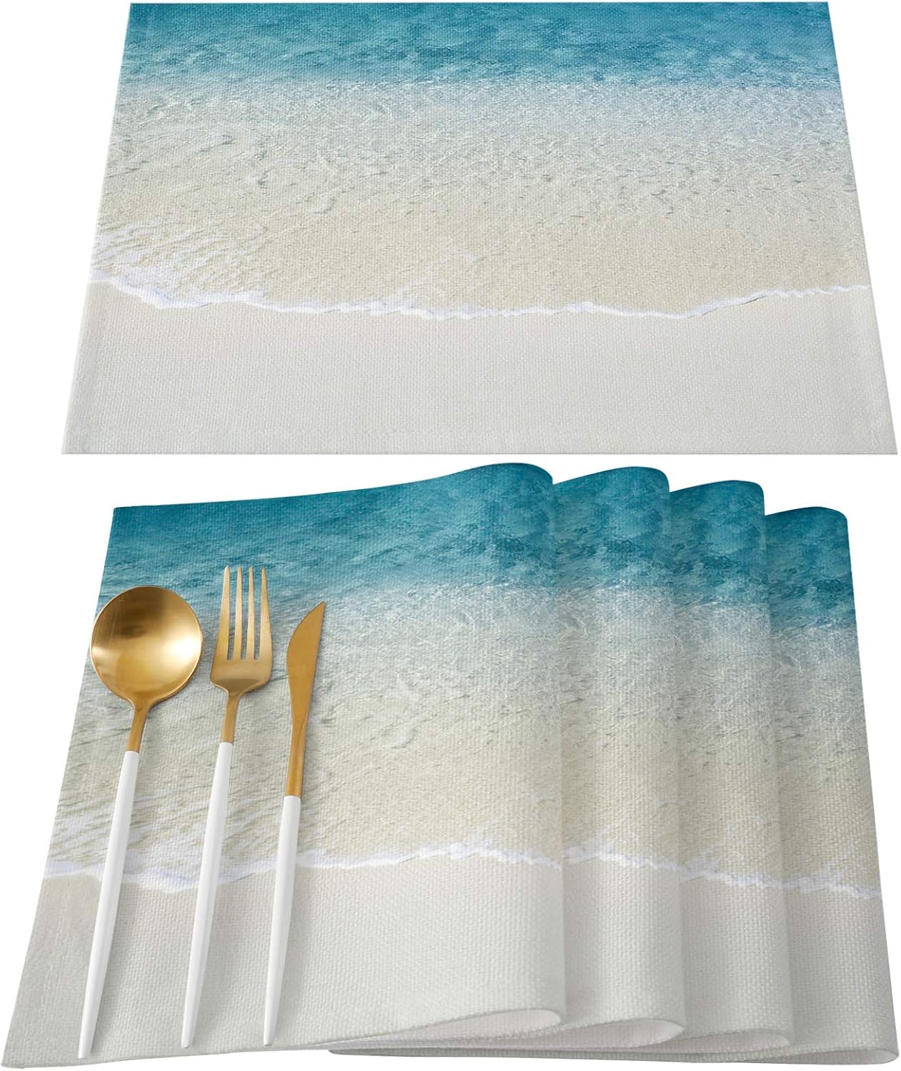 Cotton Linen Placemats Set of 6 Farmhouse Dining Table