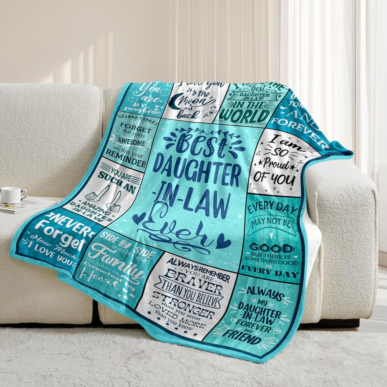 Daughter in Law Valentines Day Birthday Gifts - Daughter in Law Gifts from Mother - Unique Birthday Gift for Daughter-in-Law from Dad - Future Gift for Best Daughter-in-Law Blanket Presents 50"x60" - Image 5